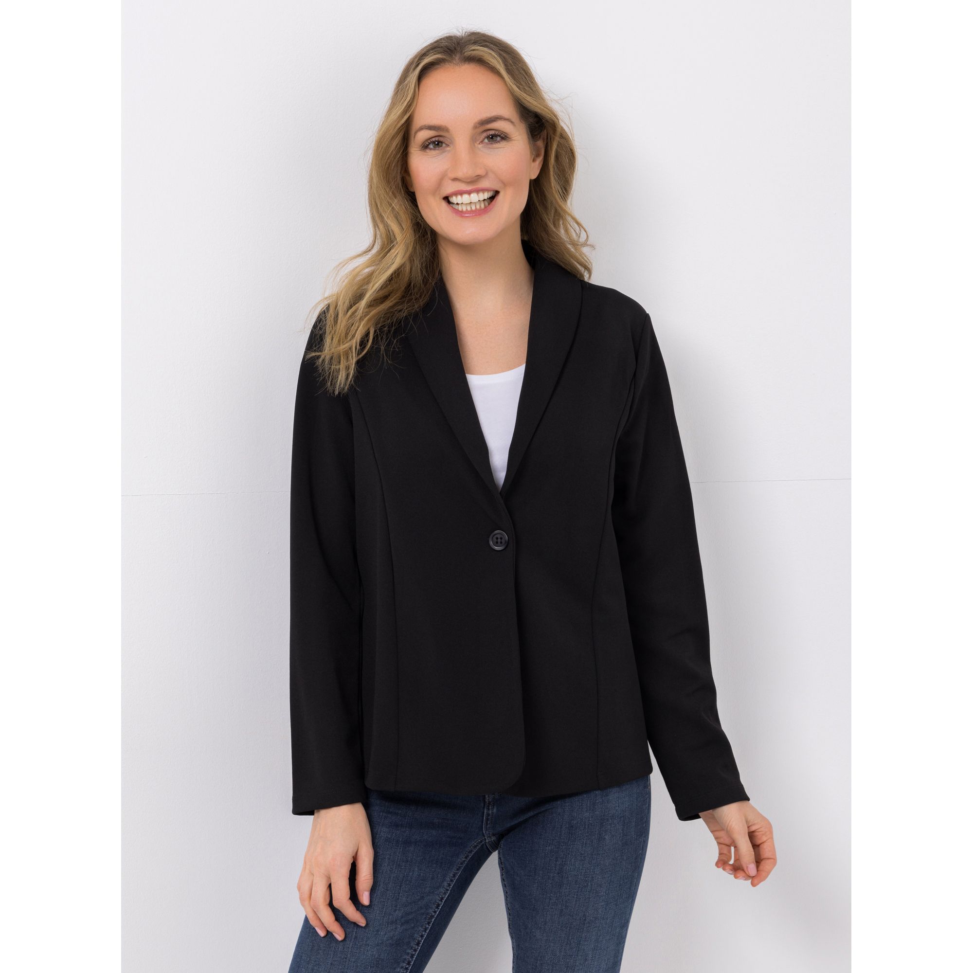 B-Ware KIM & CO. Blazer, 1/1-Arm Ponti Crepe Jersey 1 Knopf Verschluss