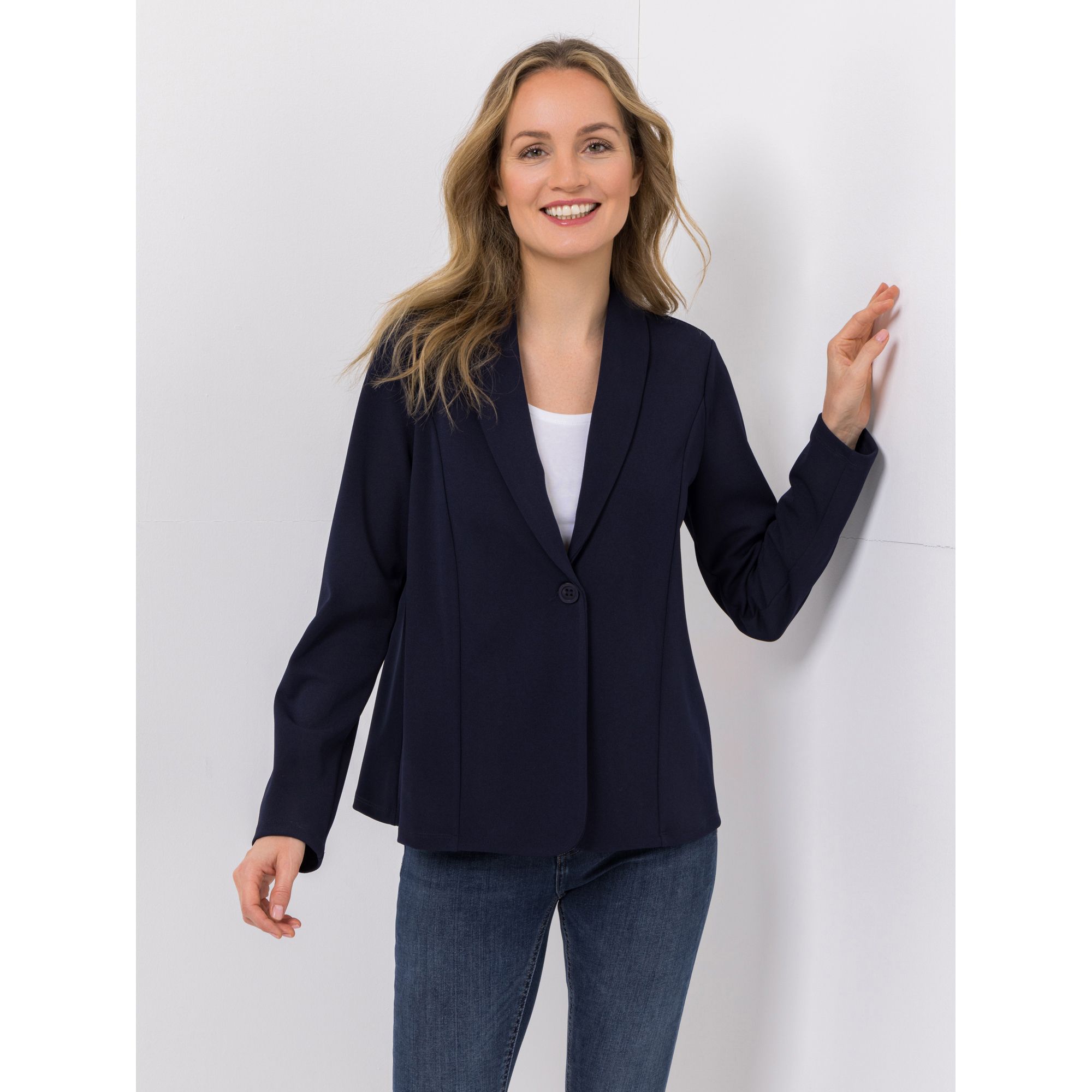B-Ware KIM & CO. Blazer, 1/1-Arm Ponti Crepe Jersey 1 Knopf Verschluss