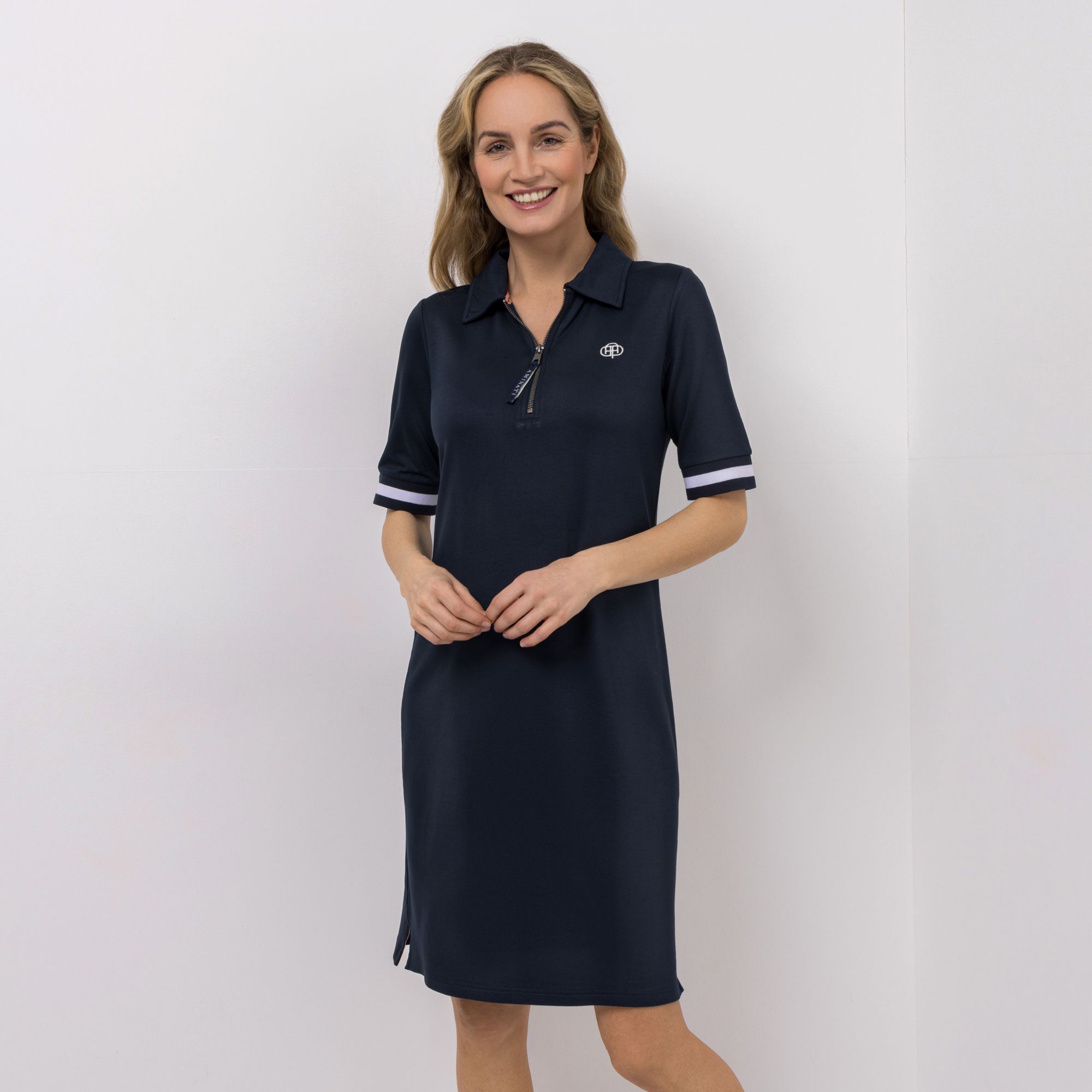 B-Ware AMINATI® Kleid, langer 1/2-Arm Polokragen Seitenschlitze