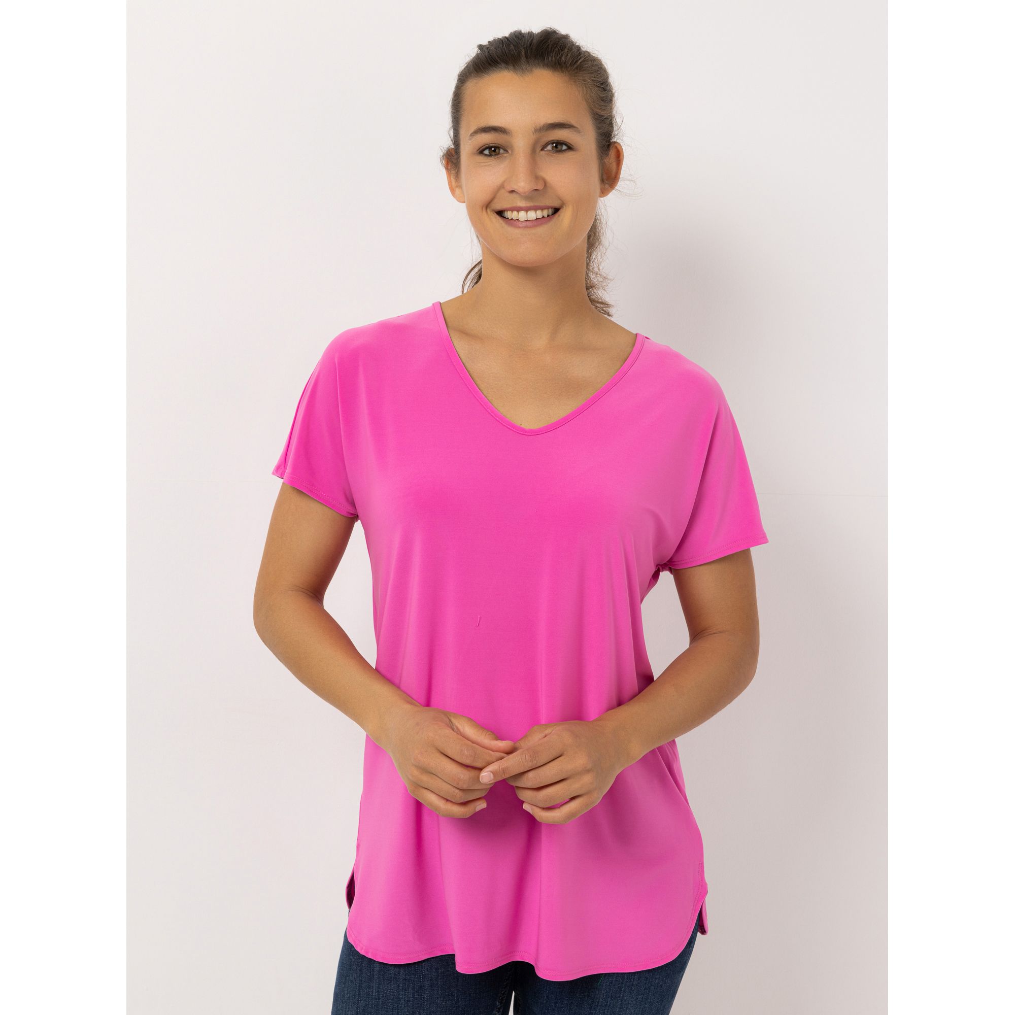 B-Ware KIM & CO. Shirt, 1/4-Arm Brazil Knit Jersey V-Ausschnitt