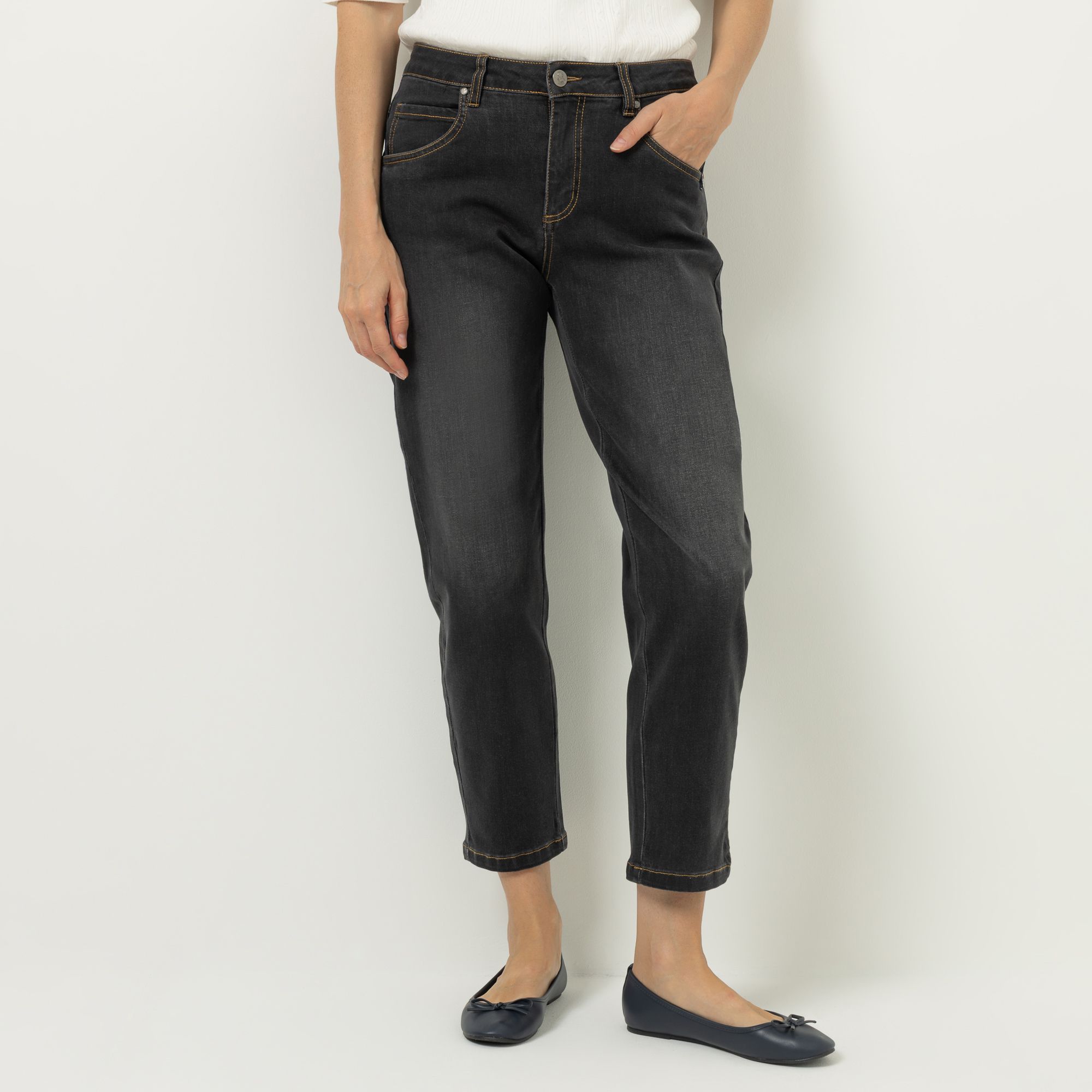 B-Ware STRANDFEIN Jeanshose 5-Pocket-Style bedruckt