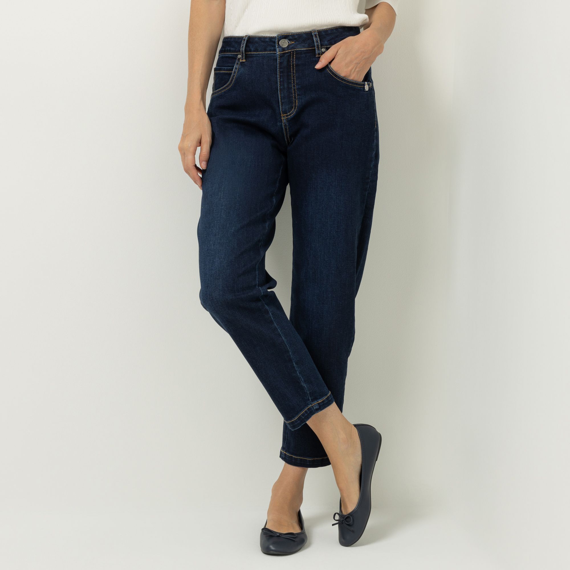 B-Ware STRANDFEIN Jeanshose 5-Pocket-Style bedruckt