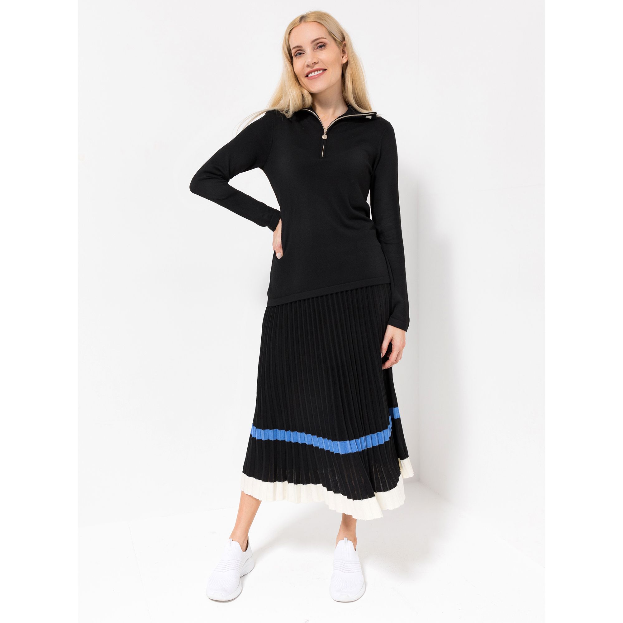 B-Ware EVA LUTZ Pullover, 1/1-Arm Kragen mit Reißverschluss