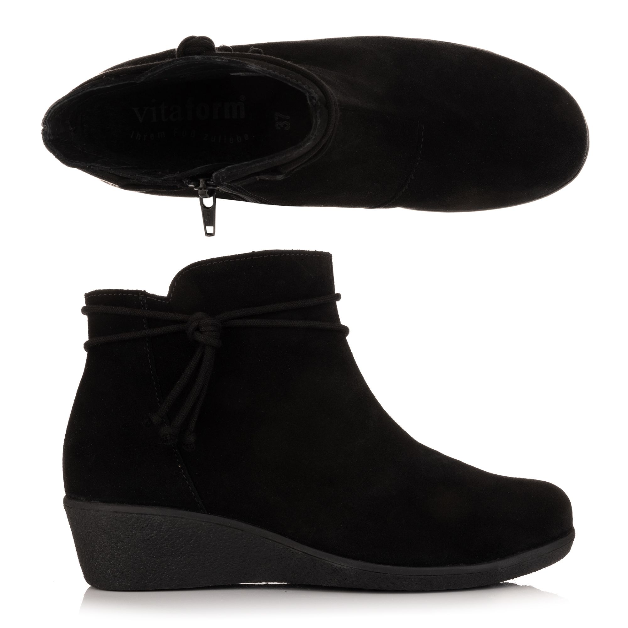 B-Ware VITAFORM Damen-Stiefelette Veloursleder Zierband