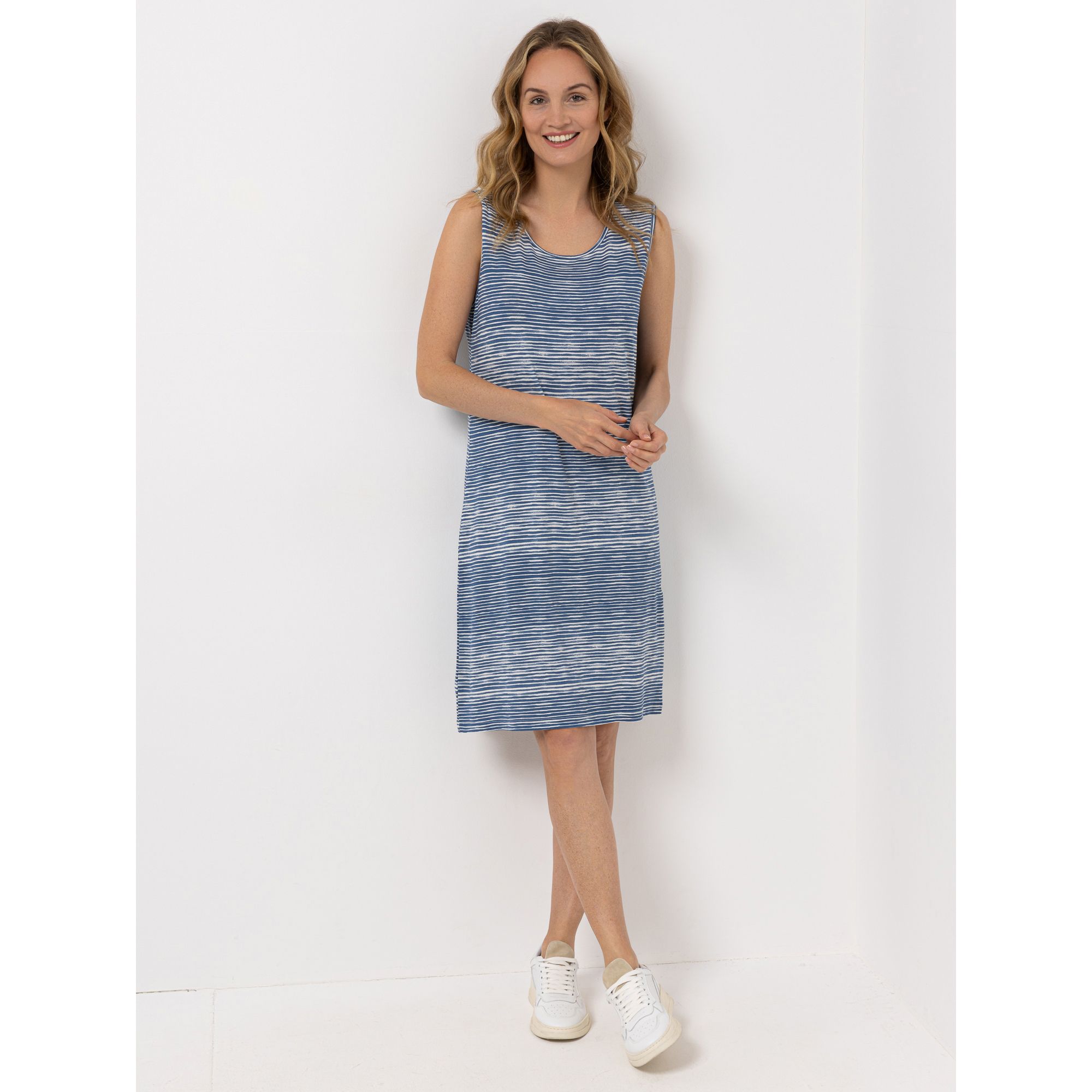 B-Ware DENIM & CO. Kleid, ärmellos Jersey Rundalsausschnitt