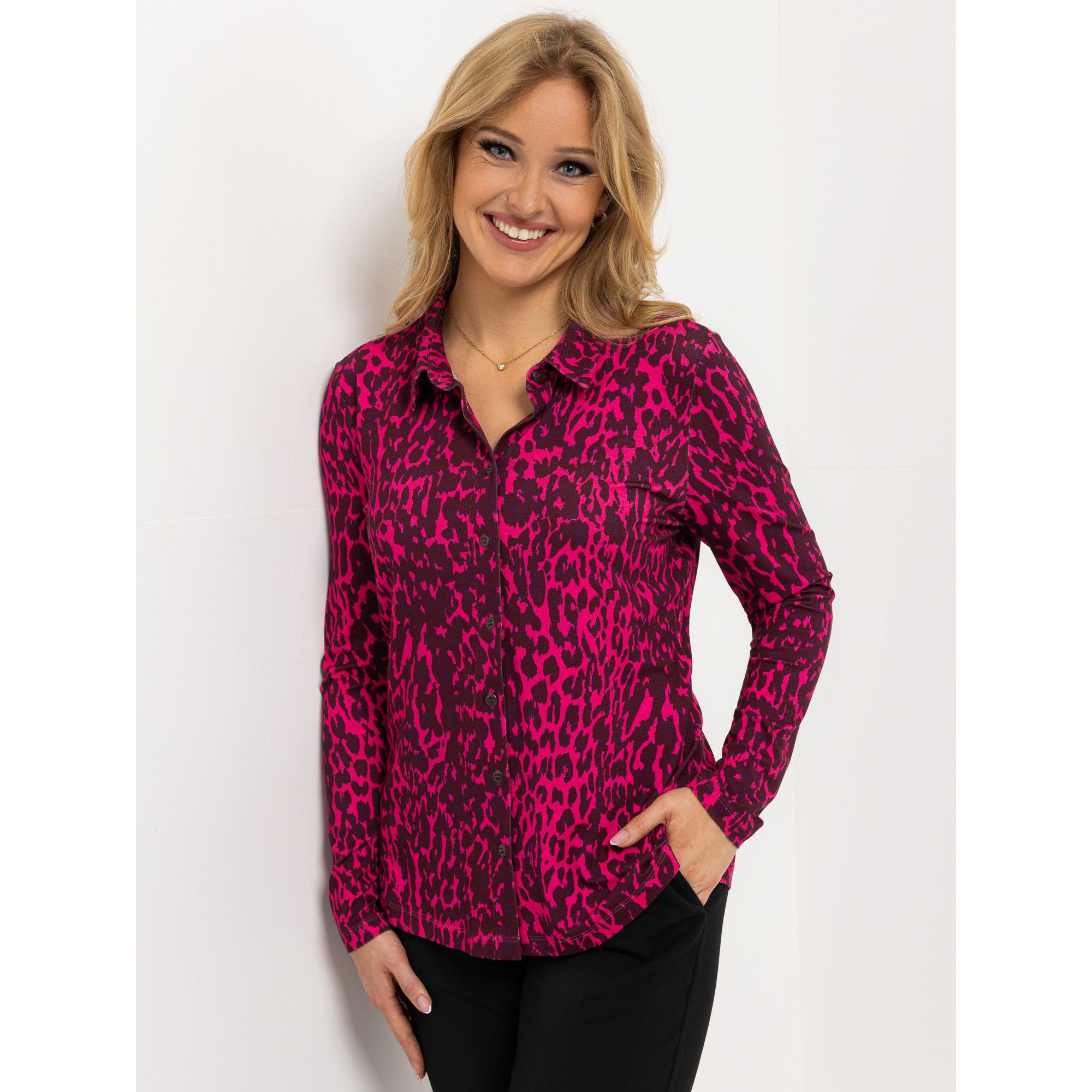 B-Ware AMINATI® Jerseybluse, 1/1-Arm Hemdblusenkragen Knopfleiste