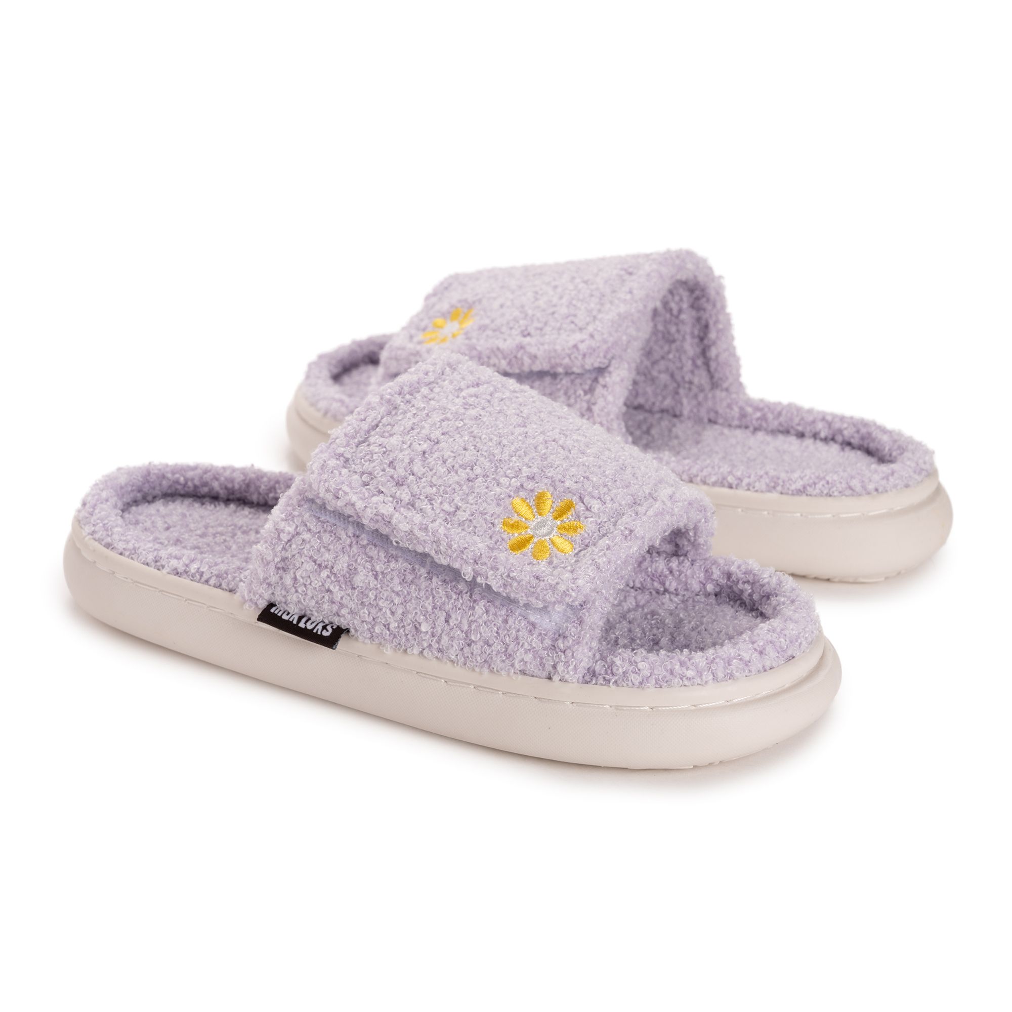 B-Ware MUK LUKs Damen-Pantolette Klettverschluß Komfort-Fußbett