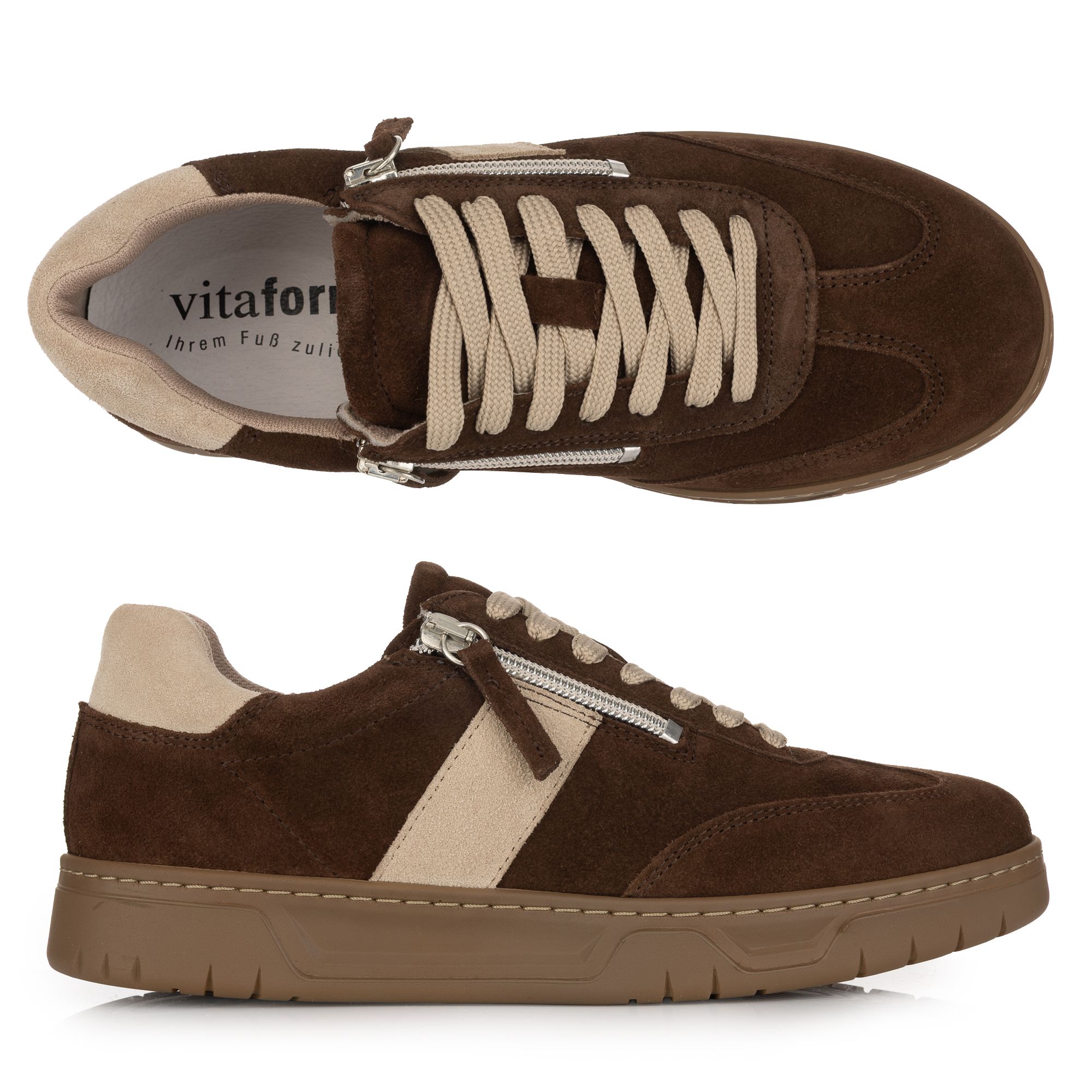 B-Ware VITAFORM Damen-Sneaker Veloursleder Reißverschluss