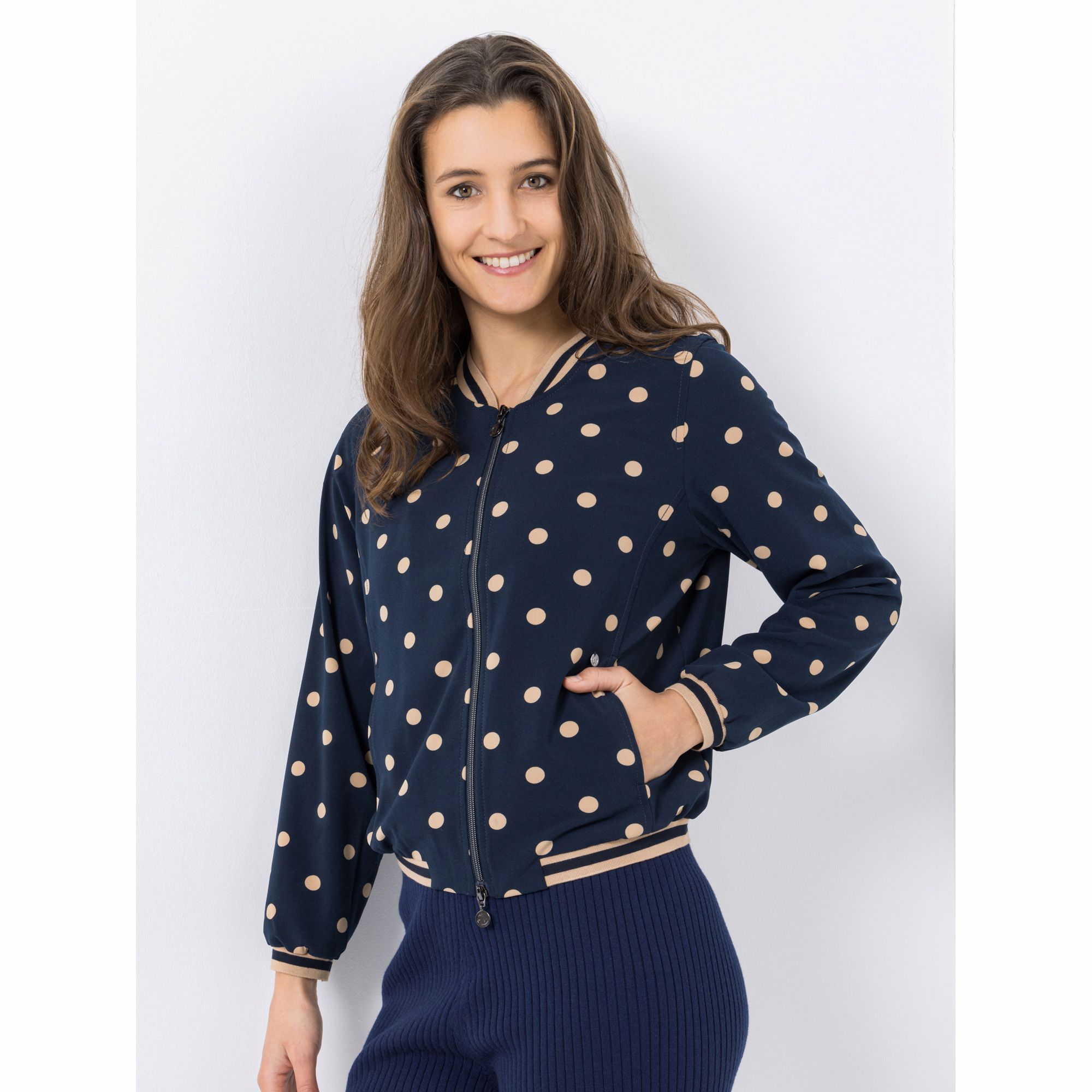 B-Ware EVA LUTZ Blouson 2-Wege-Reißverschluss Rippbund-Abschlüsse