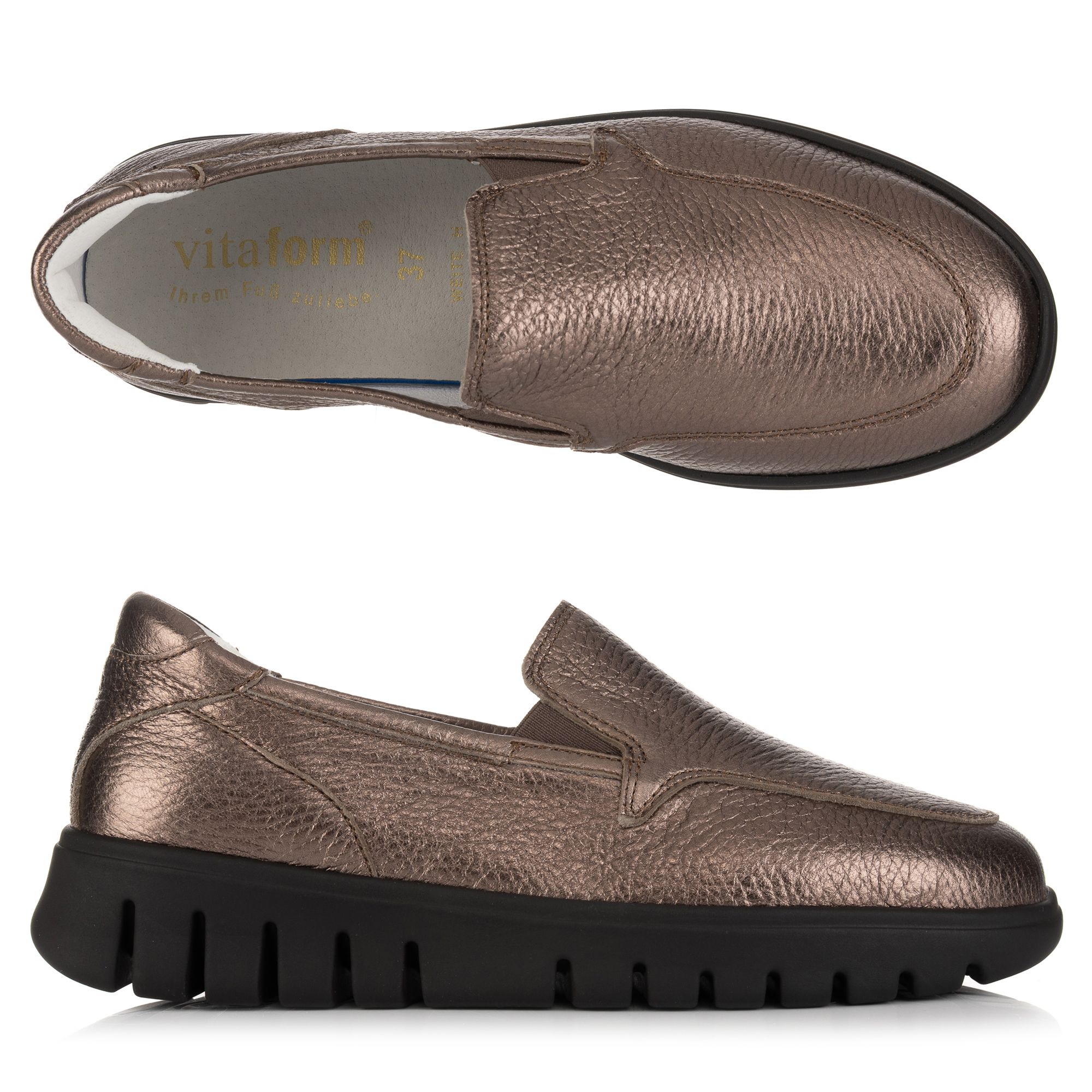 B-Ware VITAFORM Damen-Slipper Hirschleder flexible Leichtsohle