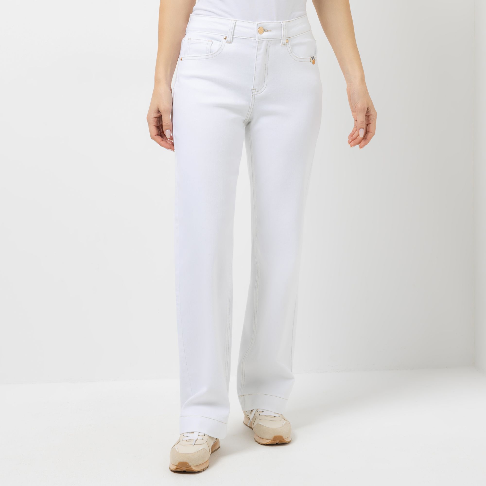 B-Ware STRANDFEIN Jeans, lange Form 5-Pocket-Style Flacon-Stickerei