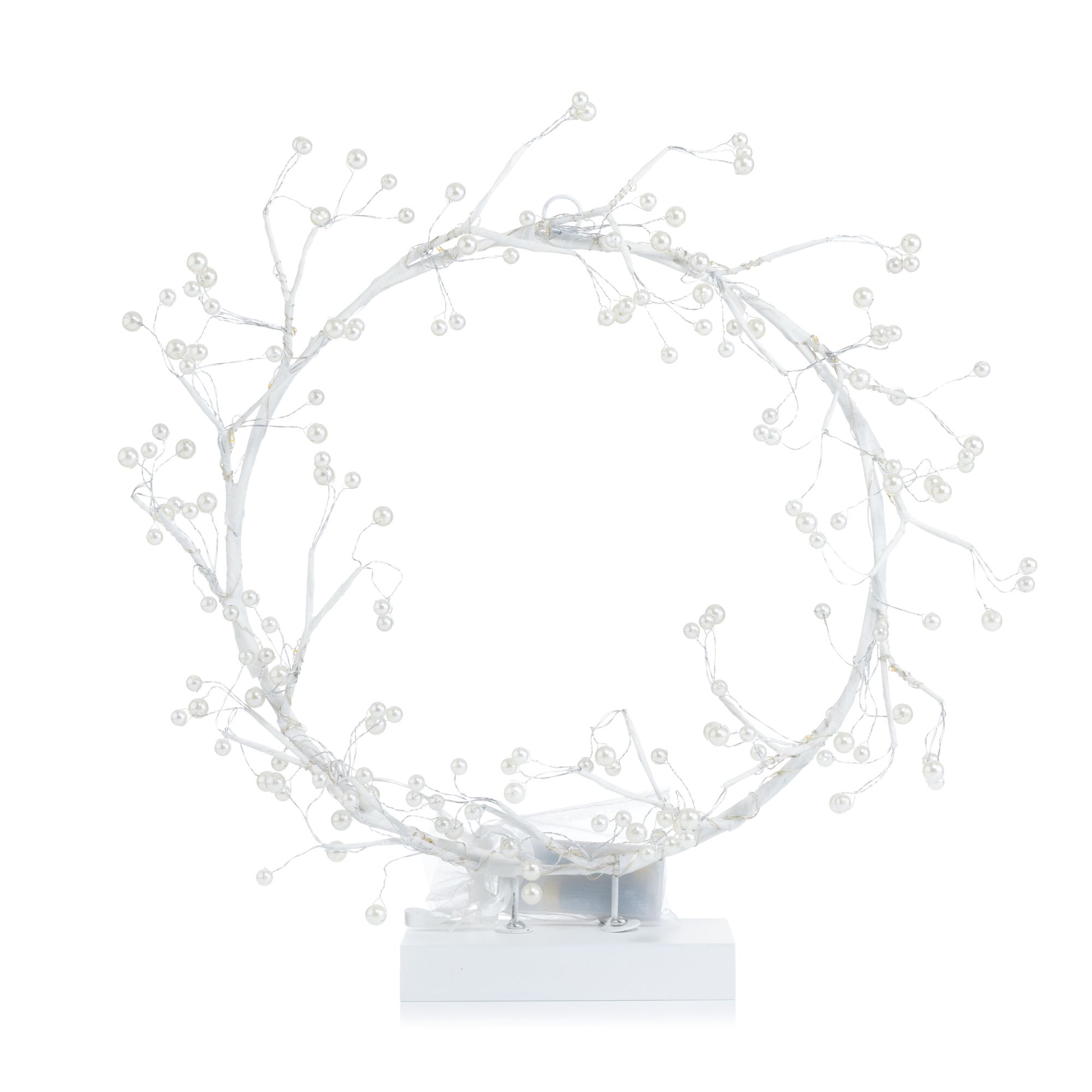 B-Ware LUMIDA Xmas LED-Lichterrring mit Perlen 6h-Timerfunktion