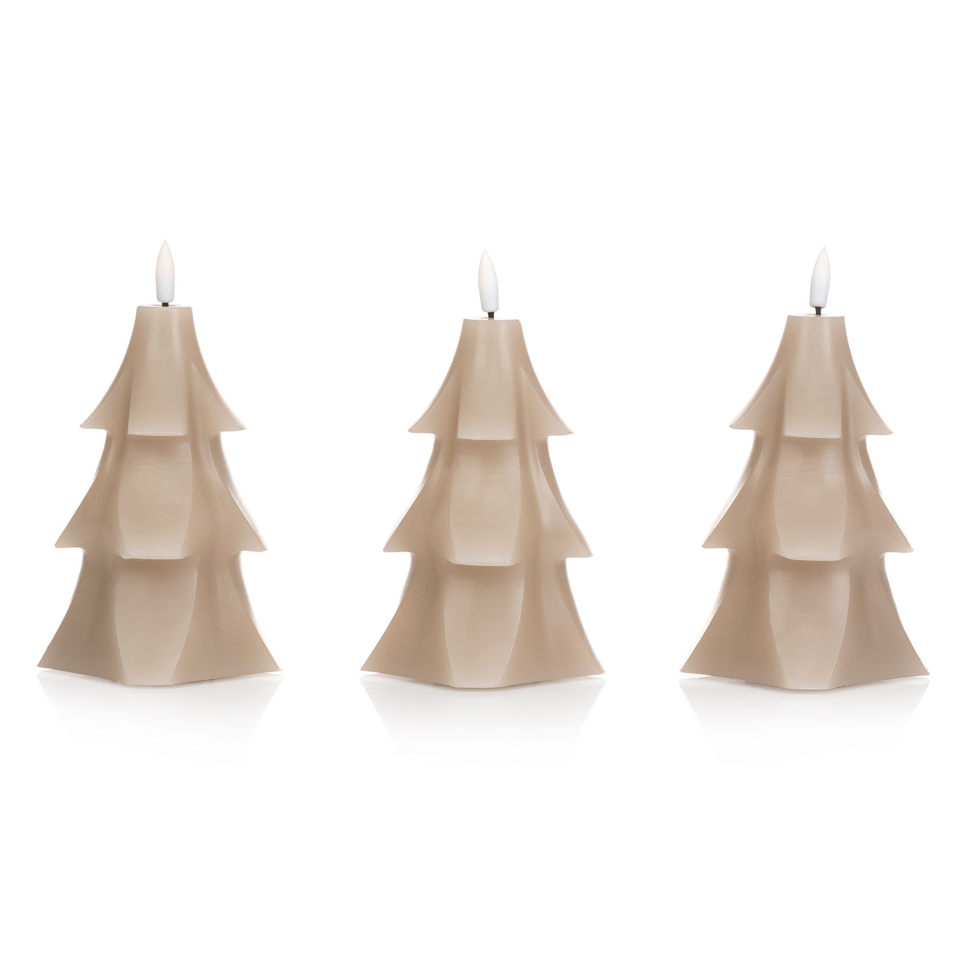 B-Ware ELAMBIA 3 LED-Kerzen Tannenbäume Flamme Luma, Timer