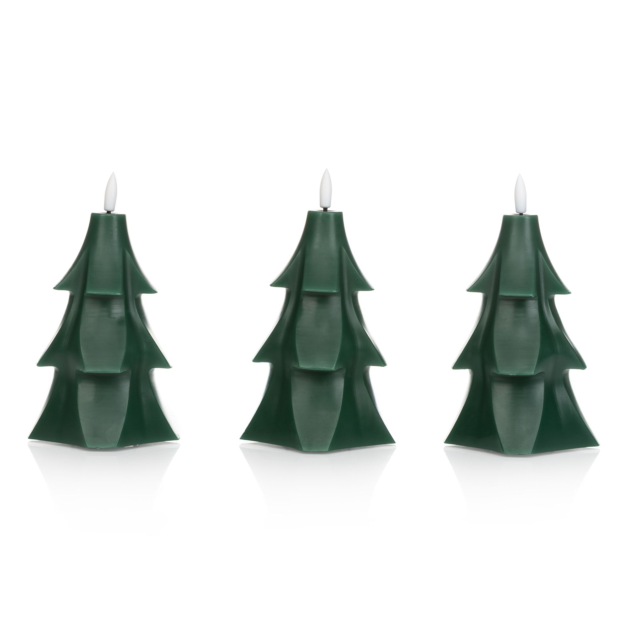 B-Ware ELAMBIA 3 LED-Kerzen Tannenbäume Flamme Luma, Timer