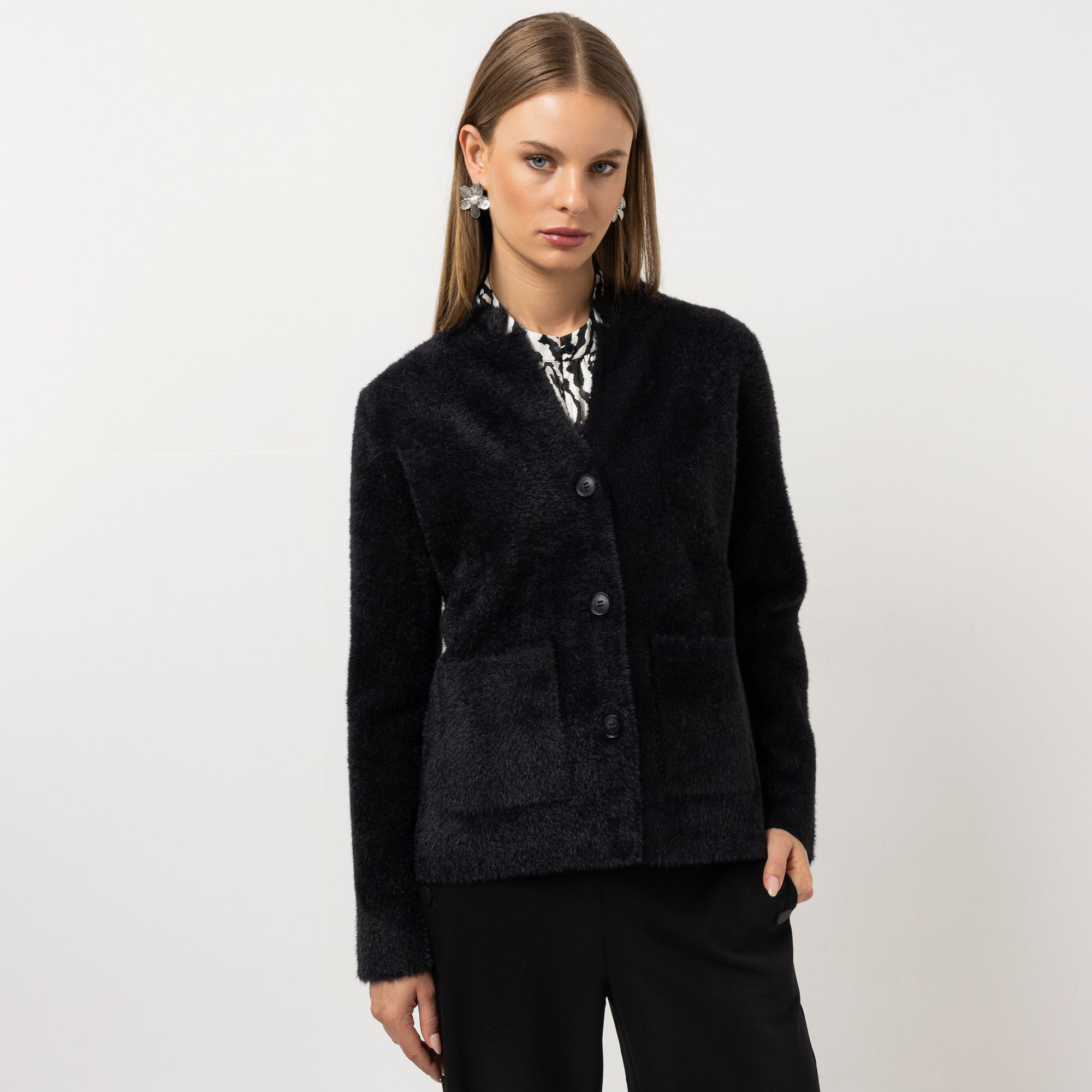 B-Ware STEFFEN SCHRAUT Cardigan schmaler Stehkragen flauschiger Strick