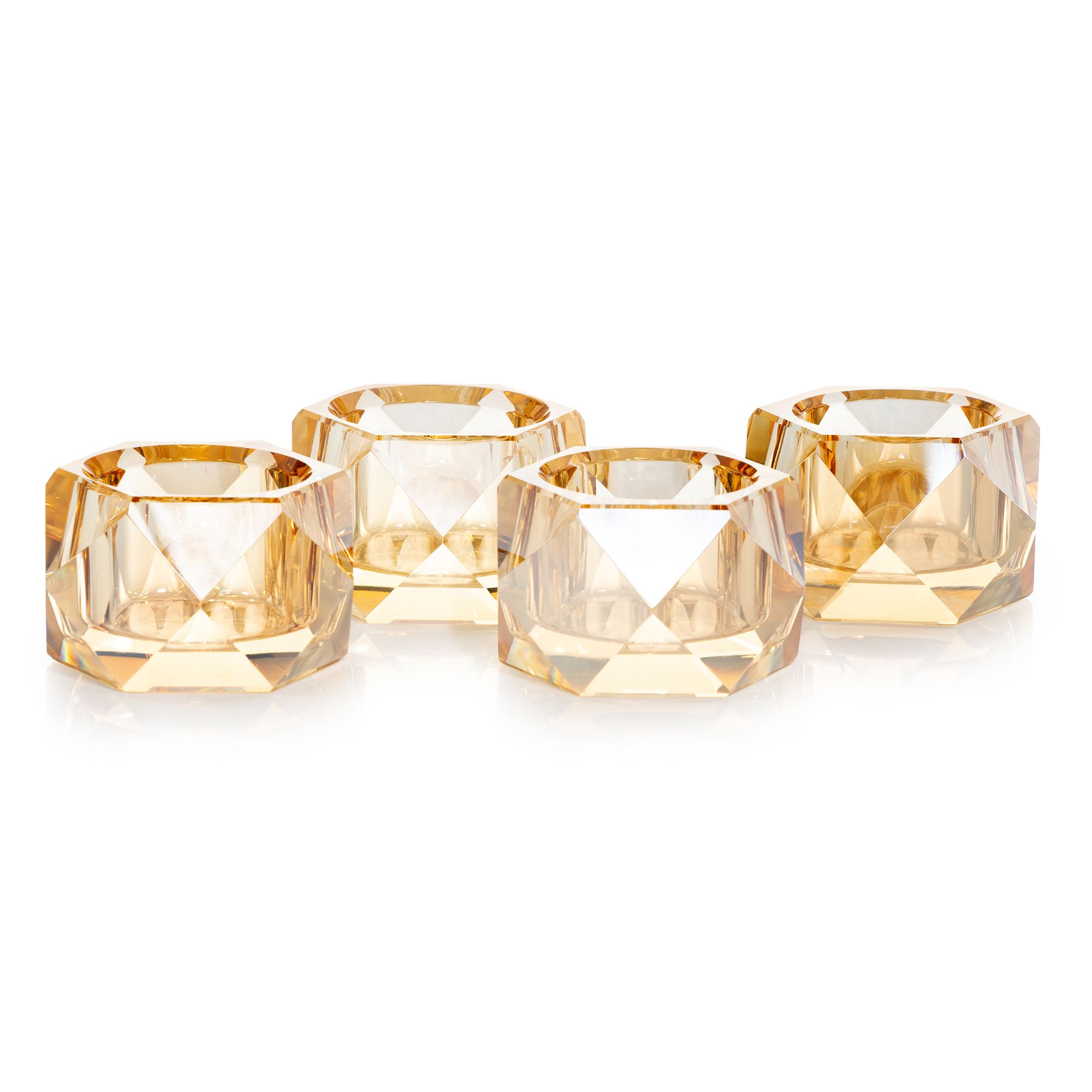 B-Ware ABELLA Xmas 4 Teelichthalter Kristallglas-Optik Ø 6,1cm, Höhe 4cm