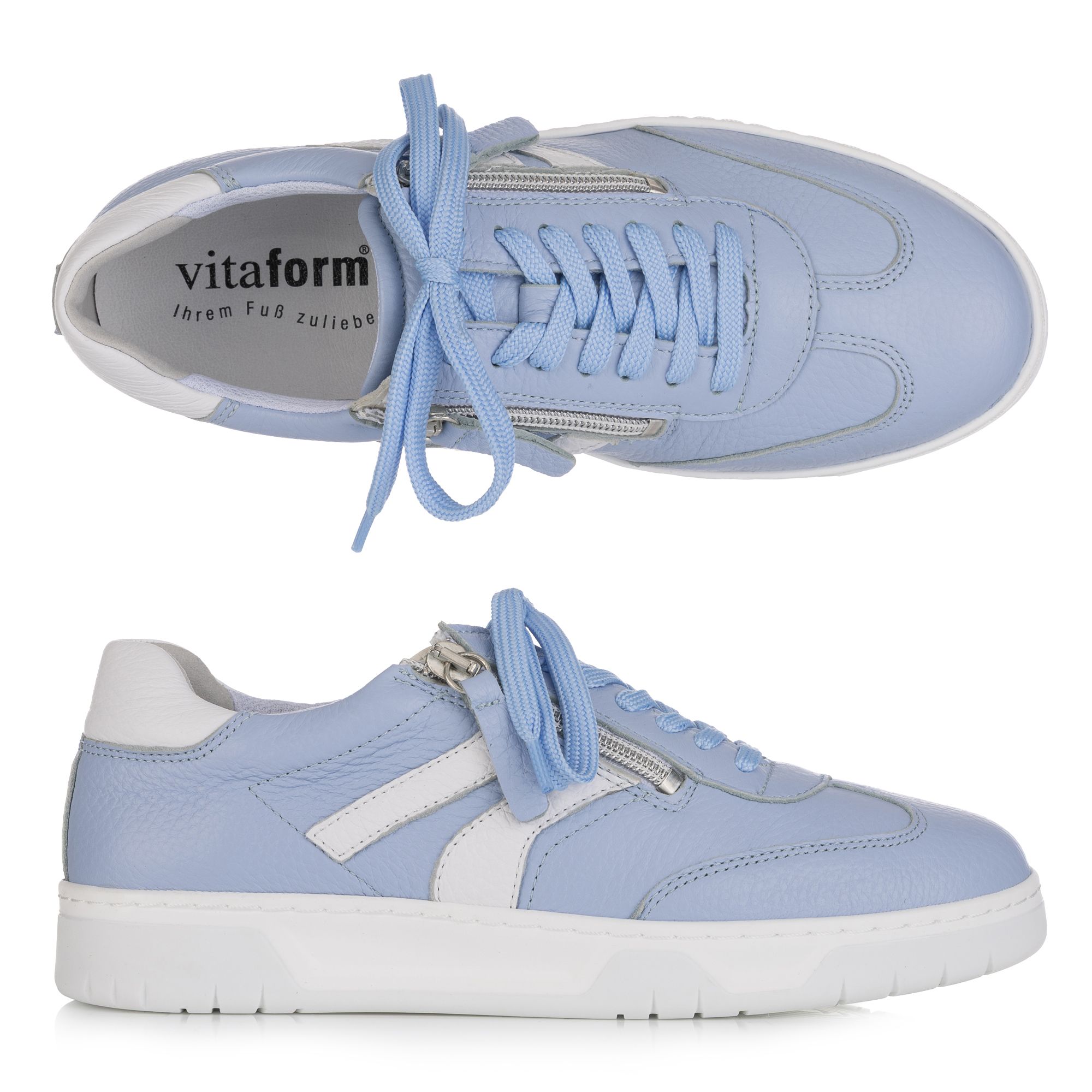 B-Ware VITAFORM Damen-Sneaker Hirschleder 2 Reißverschlüsse