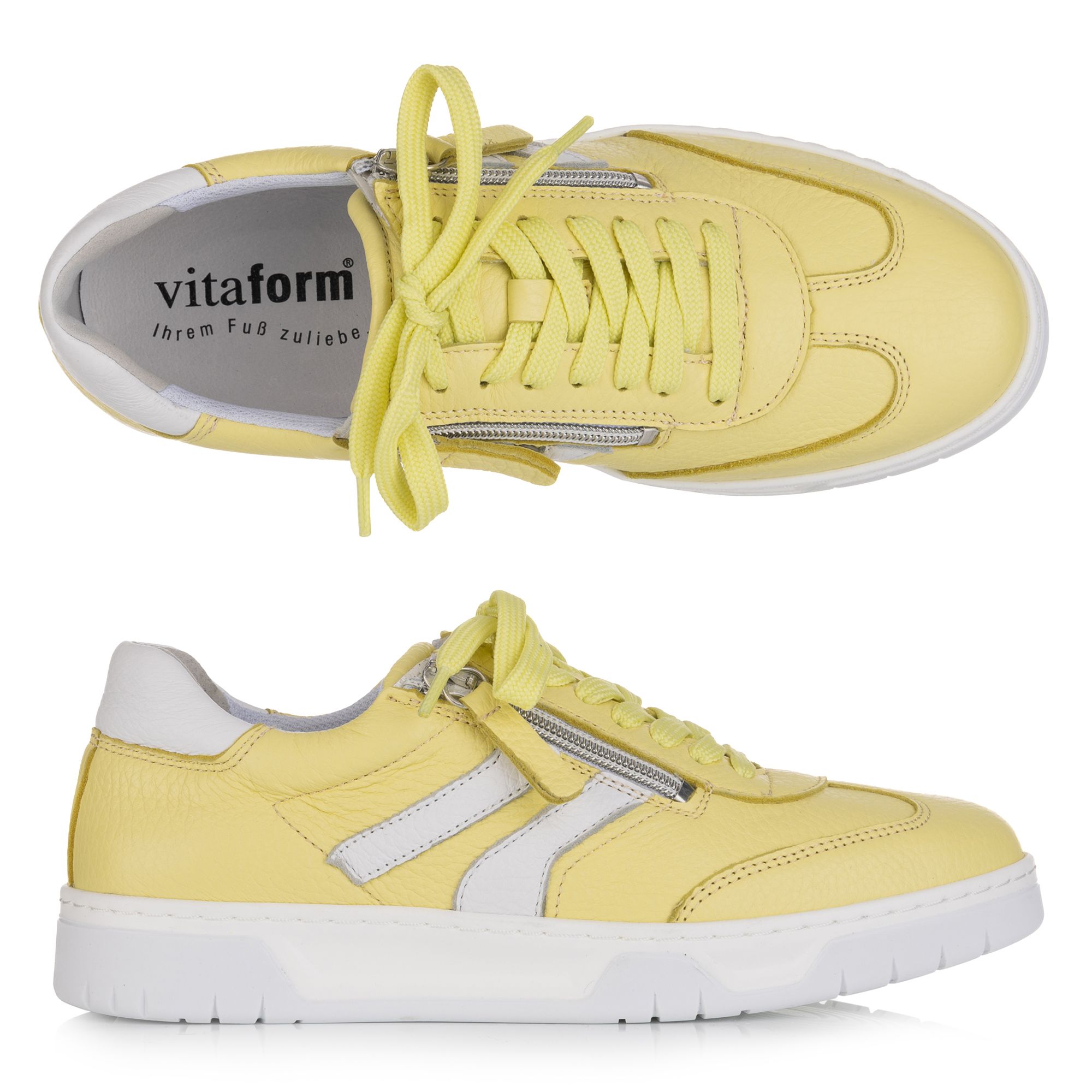 B-Ware VITAFORM Damen-Sneaker Hirschleder 2 Reißverschlüsse
