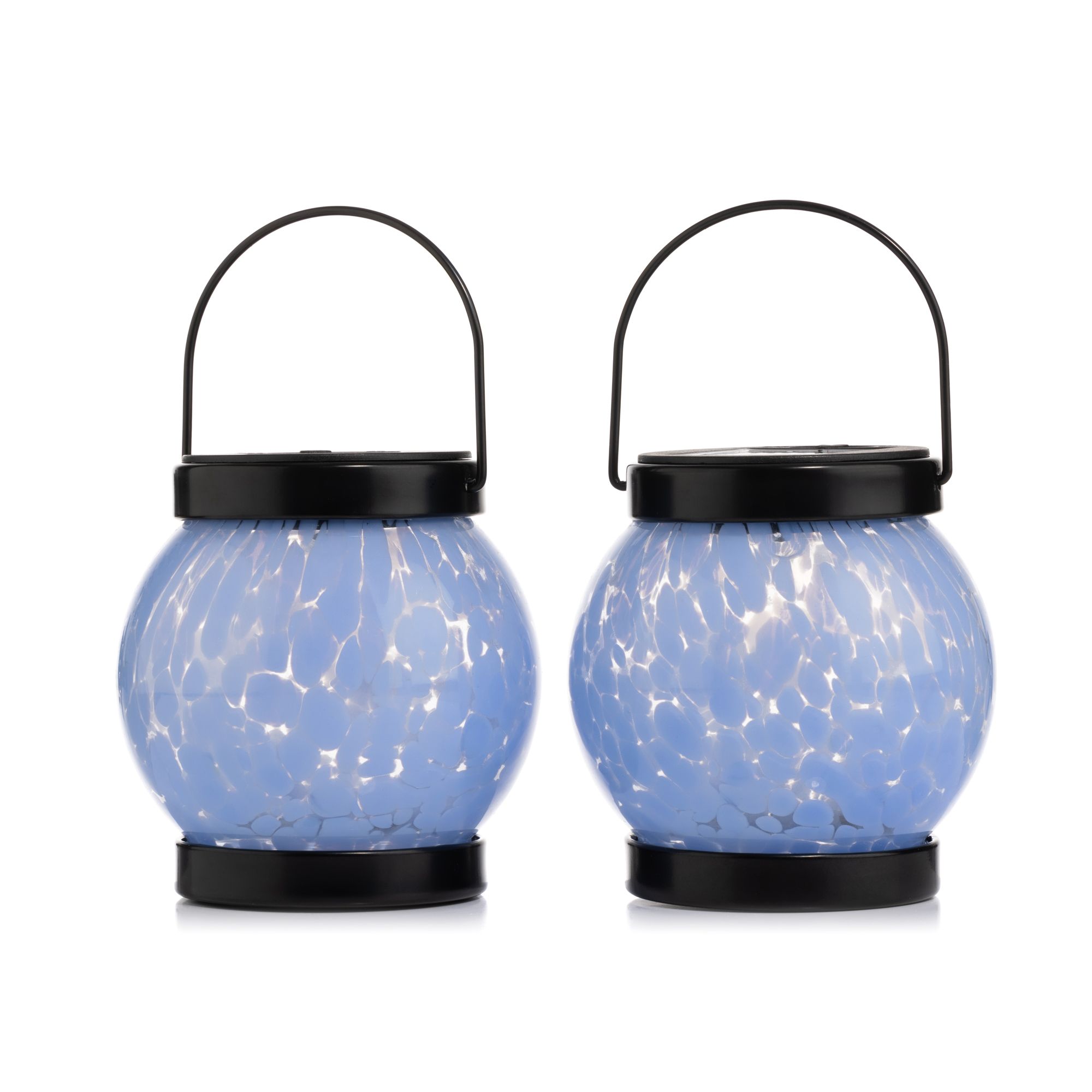 B-Ware LUMIDA Garden 2 Solar-Laternen Designglas warmweiße LED