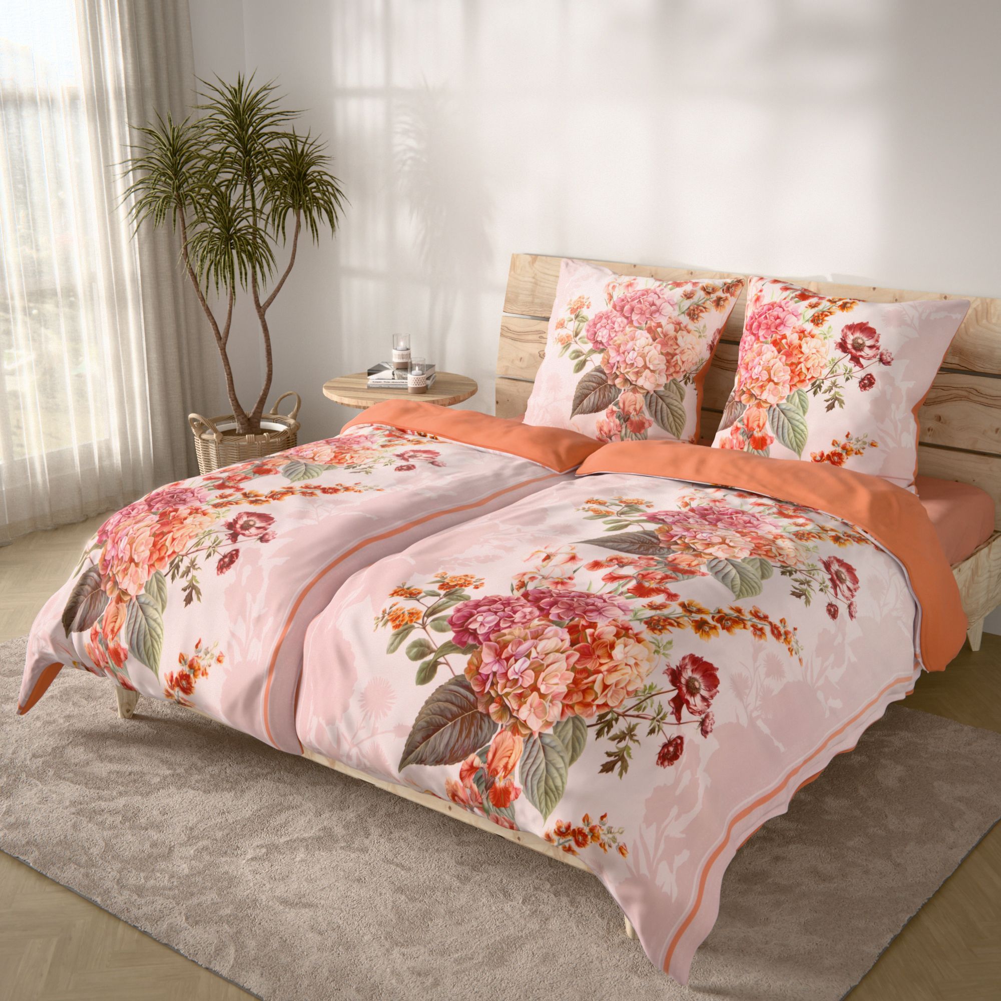 B-Ware JERYMOOD Wendebettwäsche Blumenstraußgrafik Mikrofaser Jersey