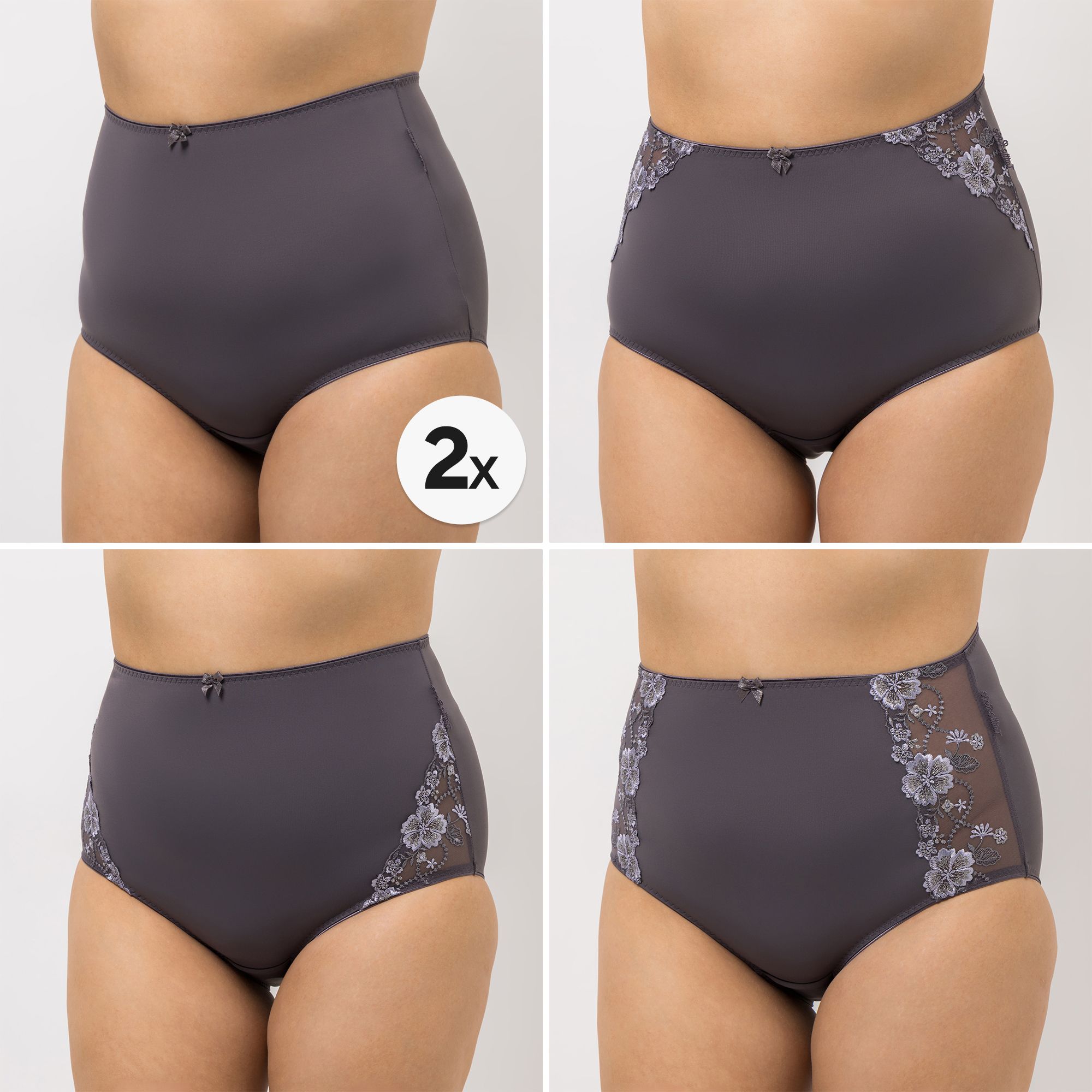 B-Ware LITTLE ROSE 5 Maxislips Mikrofaser 3x Stickereidetails