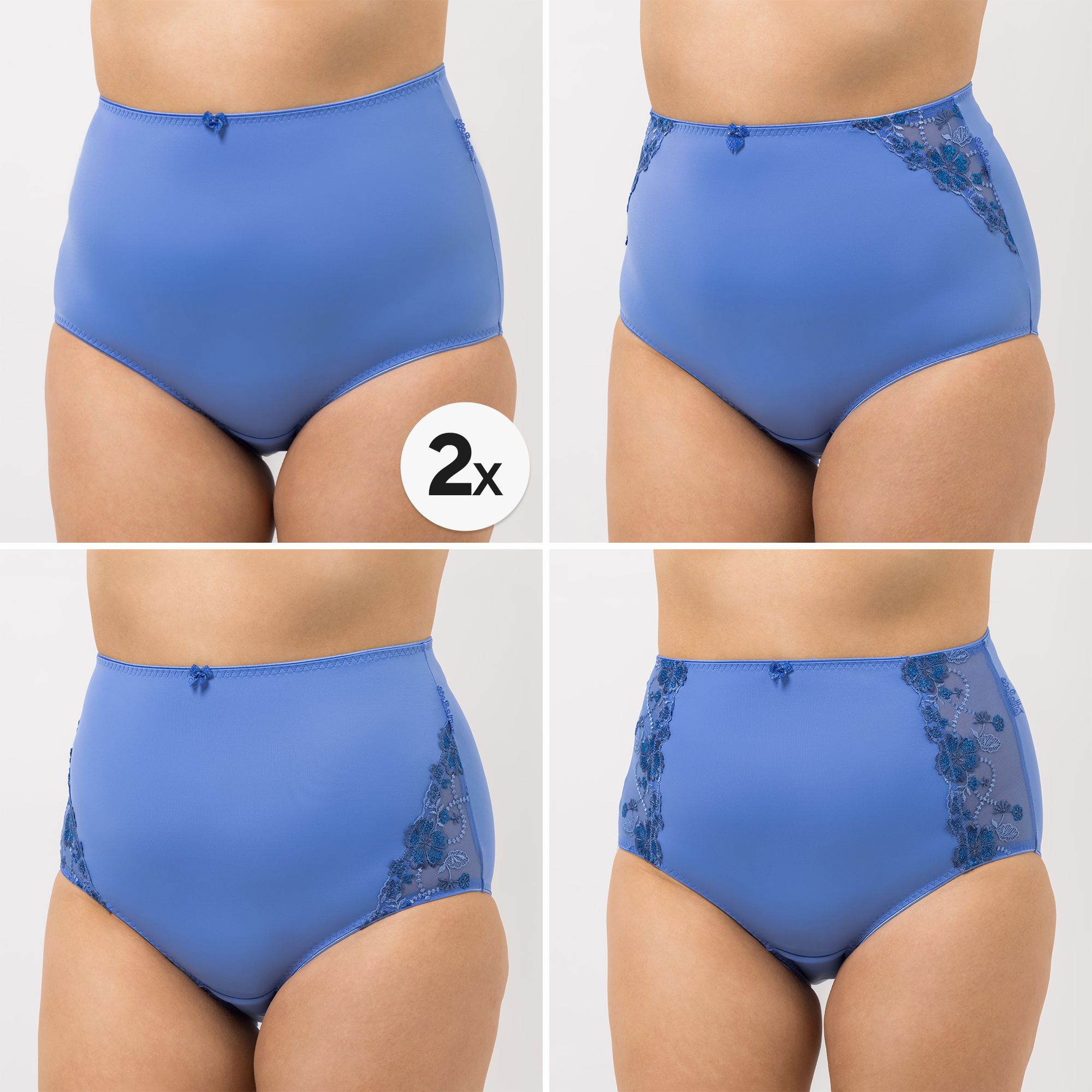 B-Ware LITTLE ROSE 5 Maxislips Mikrofaser 3x Stickereidetails
