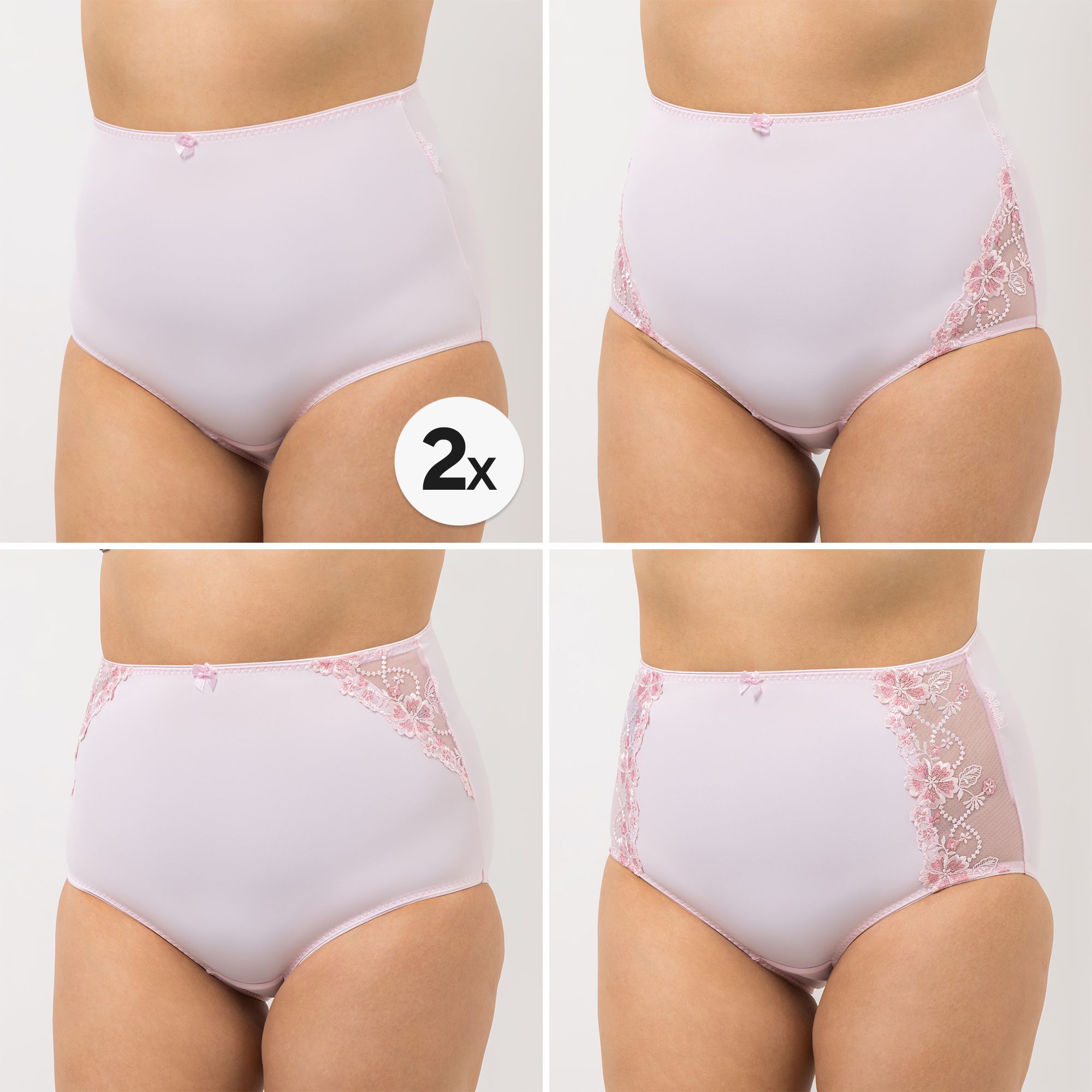 B-Ware LITTLE ROSE 5 Maxislips Mikrofaser 3x Stickereidetails