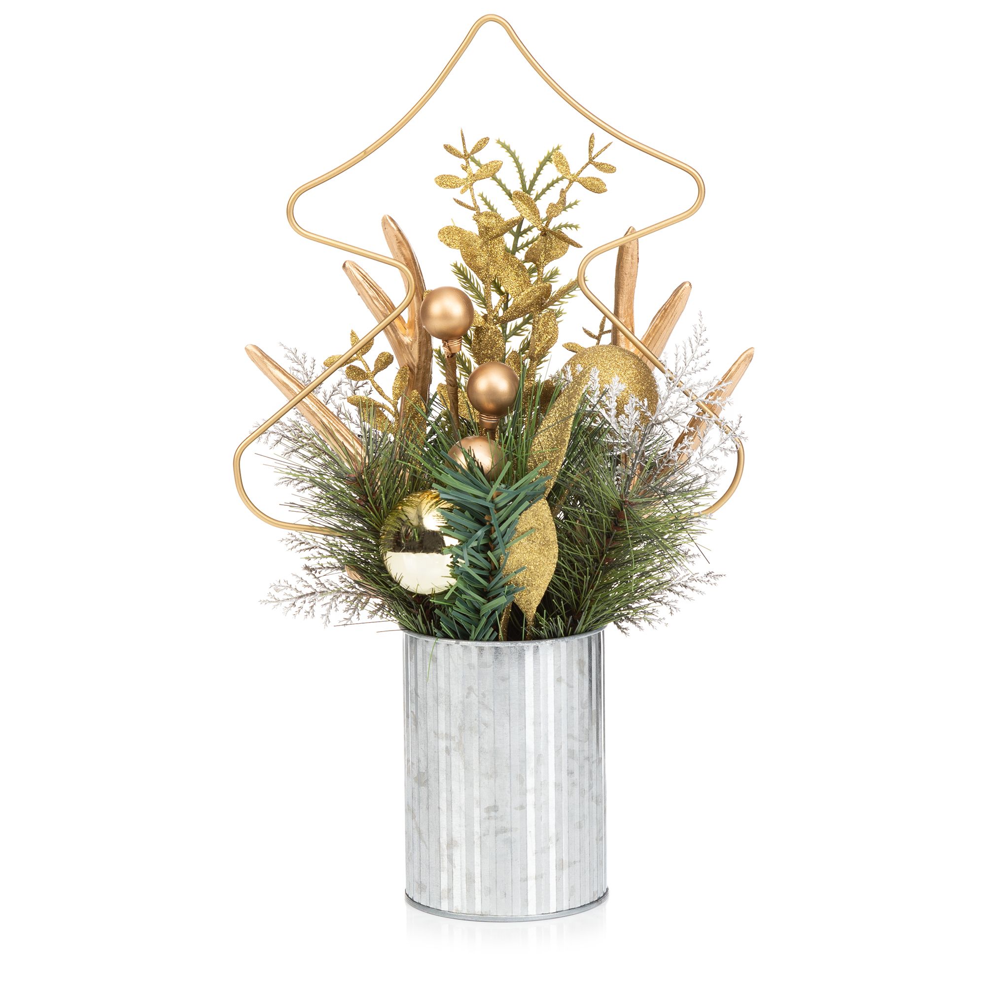 B-Ware ABELLA Flora künstl. Arrangement weihnachtlich Polyresin-Gefäß