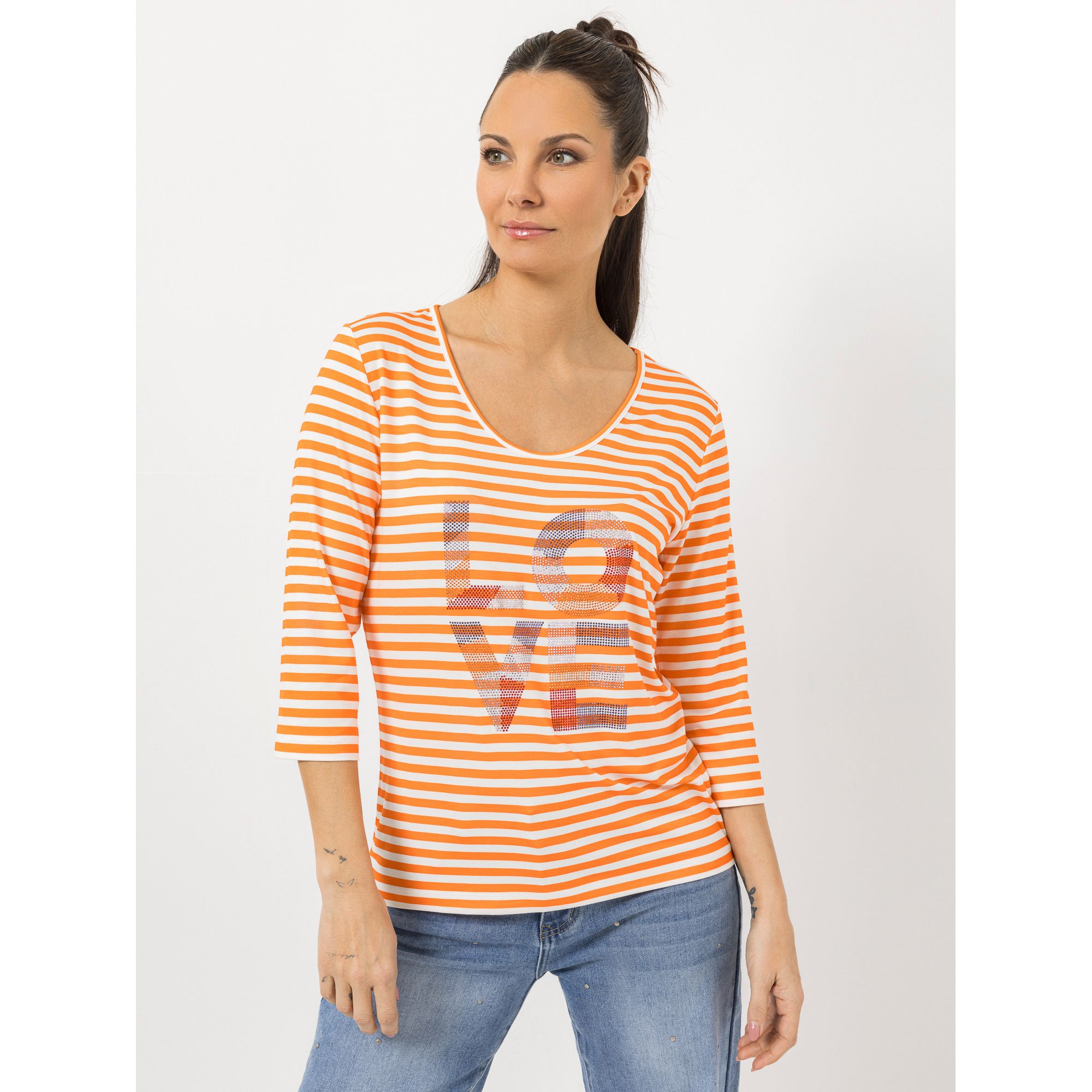 B-Ware STEFFEN SCHRAUT Shirt, 3/4-Arm tiefer Rundhals Strassdetails