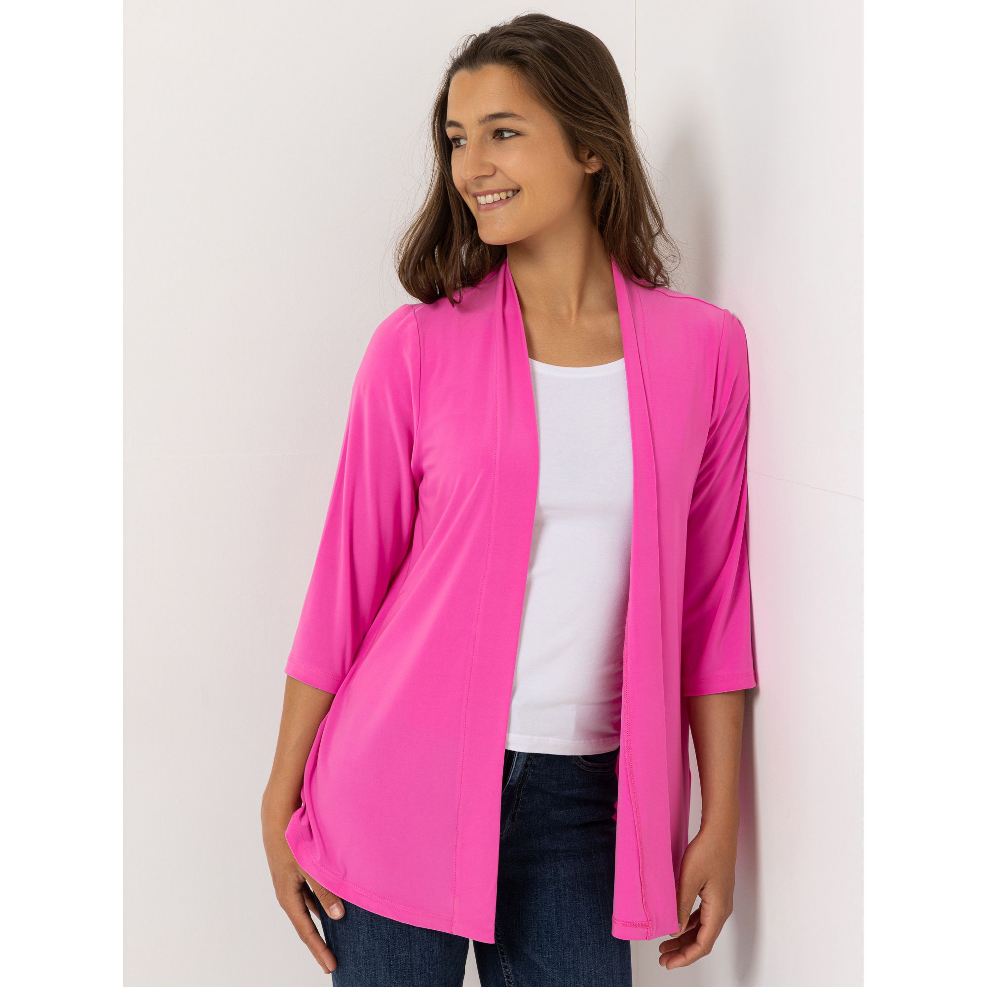 B-Ware KIM & CO. Cardigan, 3/4-Arm Deluxe Brazil Knit weiter Ärmel