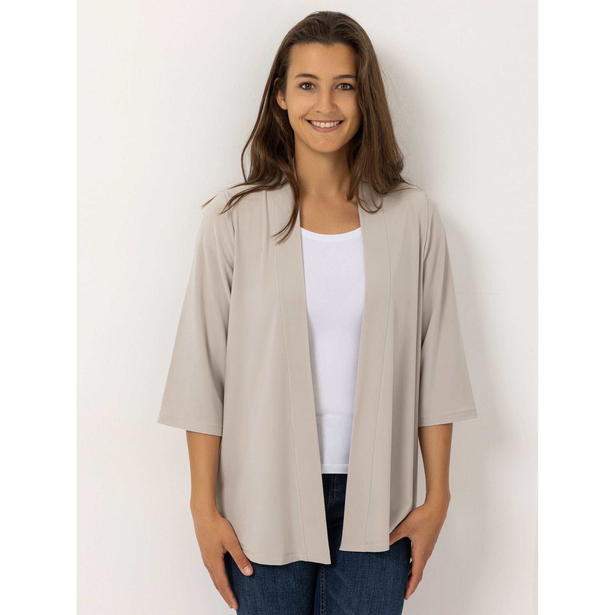 B-Ware KIM & CO. Cardigan, 3/4-Arm Deluxe Brazil Knit weiter Ärmel