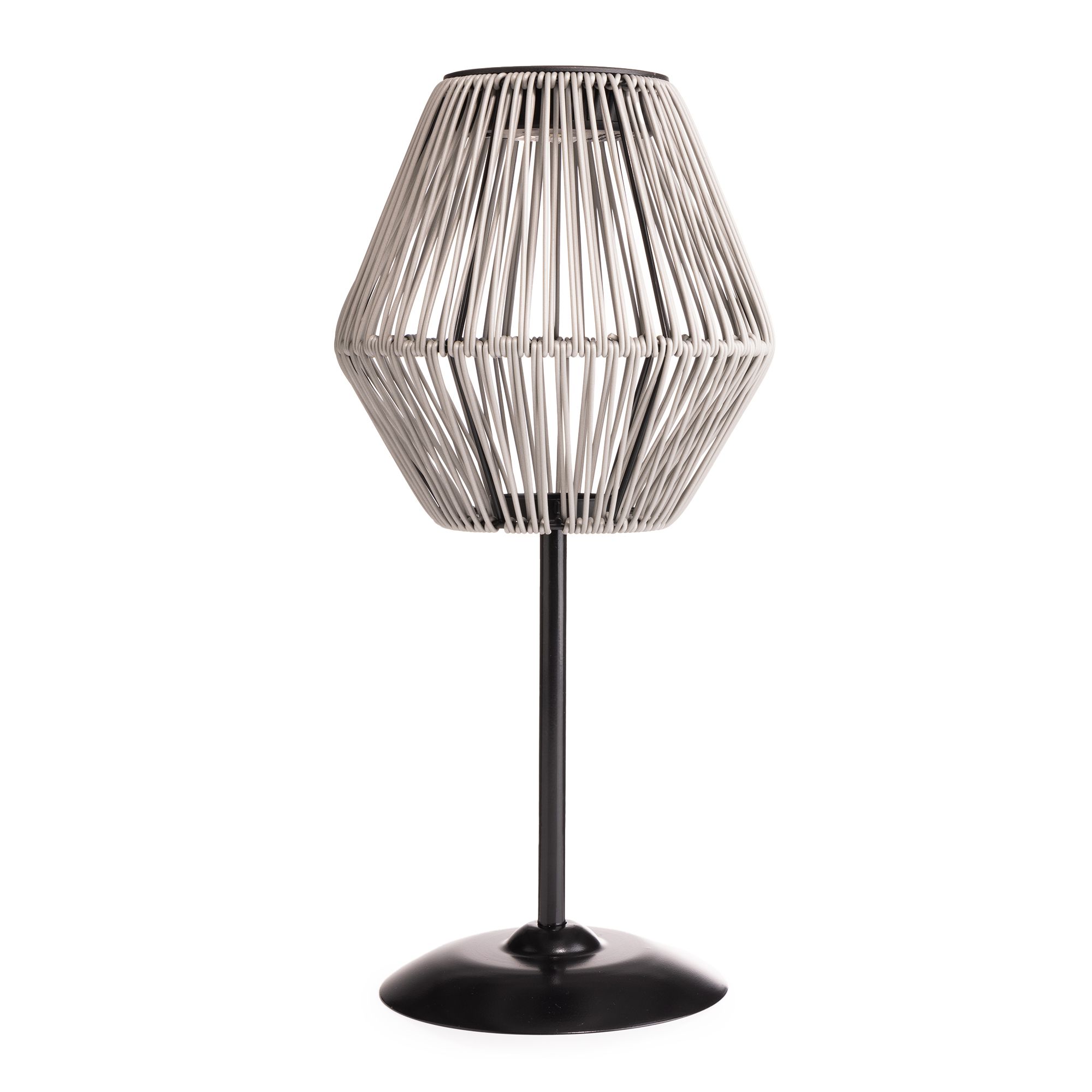 B-Ware LUMIDA Garden Solar-Tischleuchte Rattan-Optik Ø 20,5cm, Höhe 42,5cm