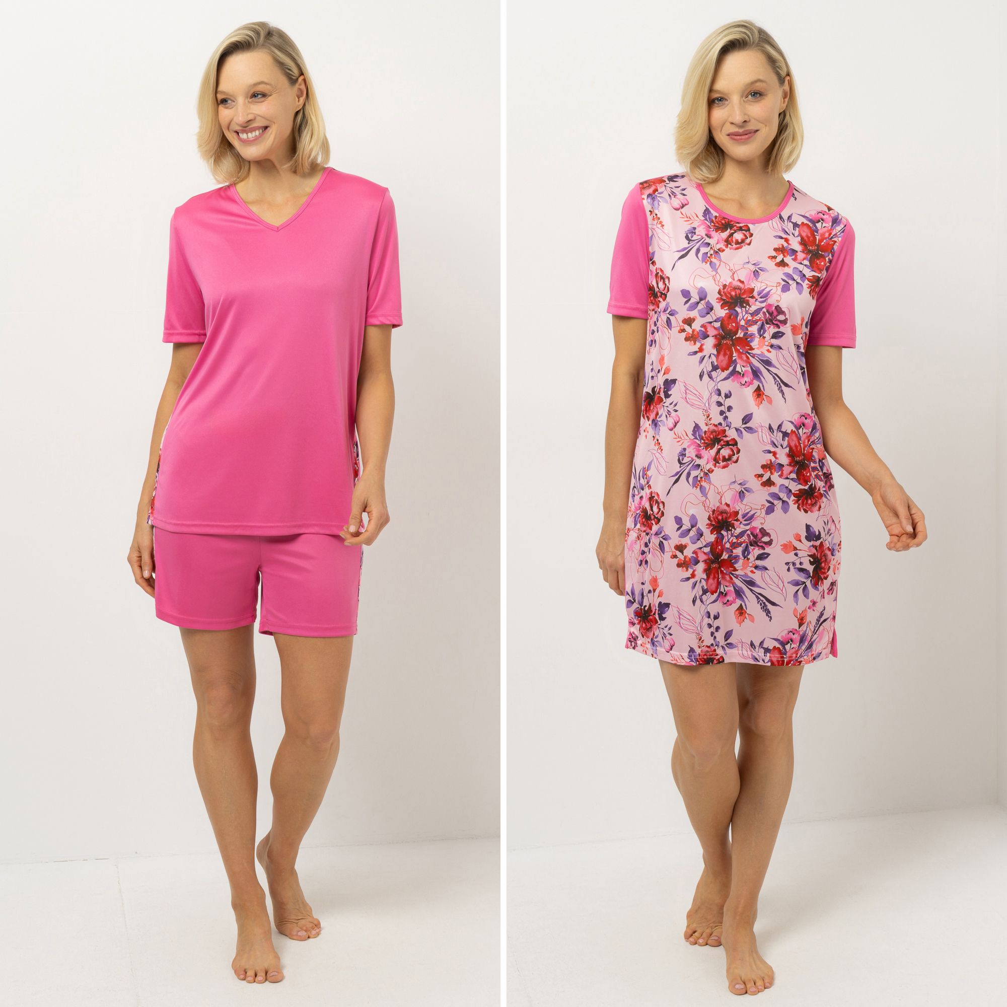 B-Ware LITTLE ROSE Pyjama-Set Bigshirt, 1/2-Arm Shorty