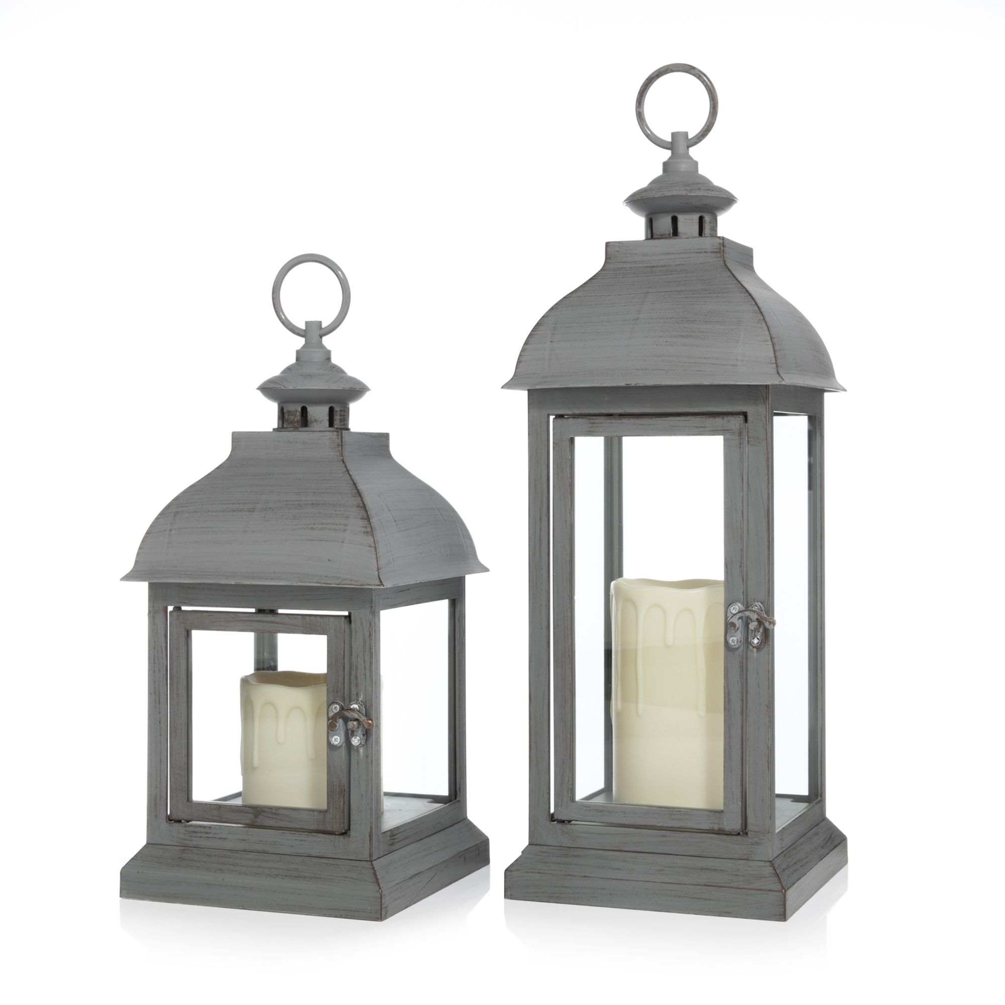 B-Ware ELAMBIA Longlife 2 Outdoor-Laternen inkl. LED-Kerzen Brenndauer 1.500h