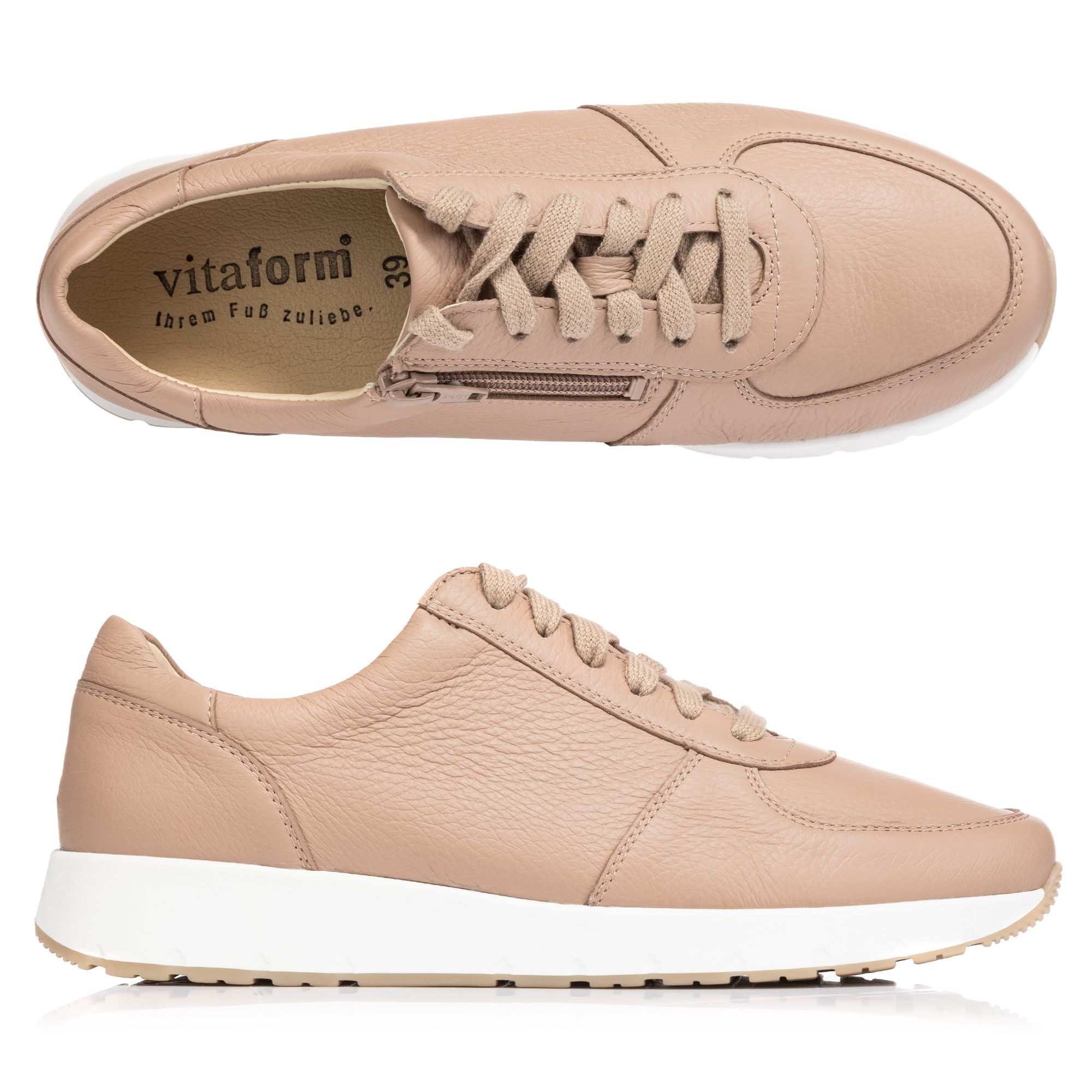 B-Ware VITAFORM Damen-Sneaker Hirschleder seitl. Reißverschluss