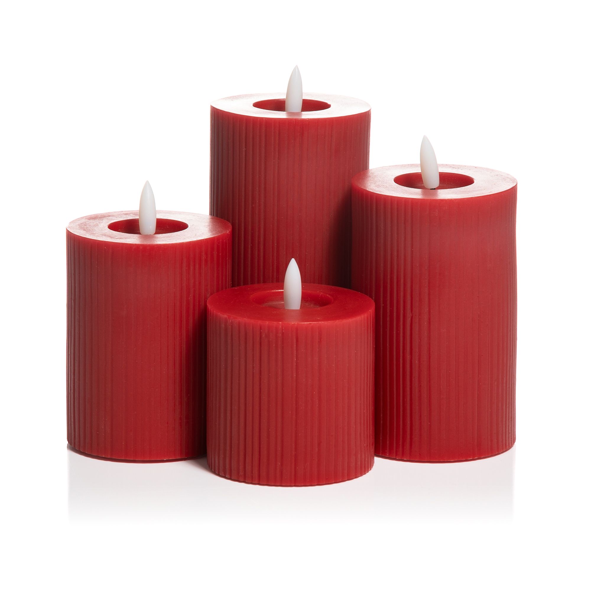 B-Ware ELAMBIA 4 LED-Kerzen Rillen-Design Flamme Luma, Timer