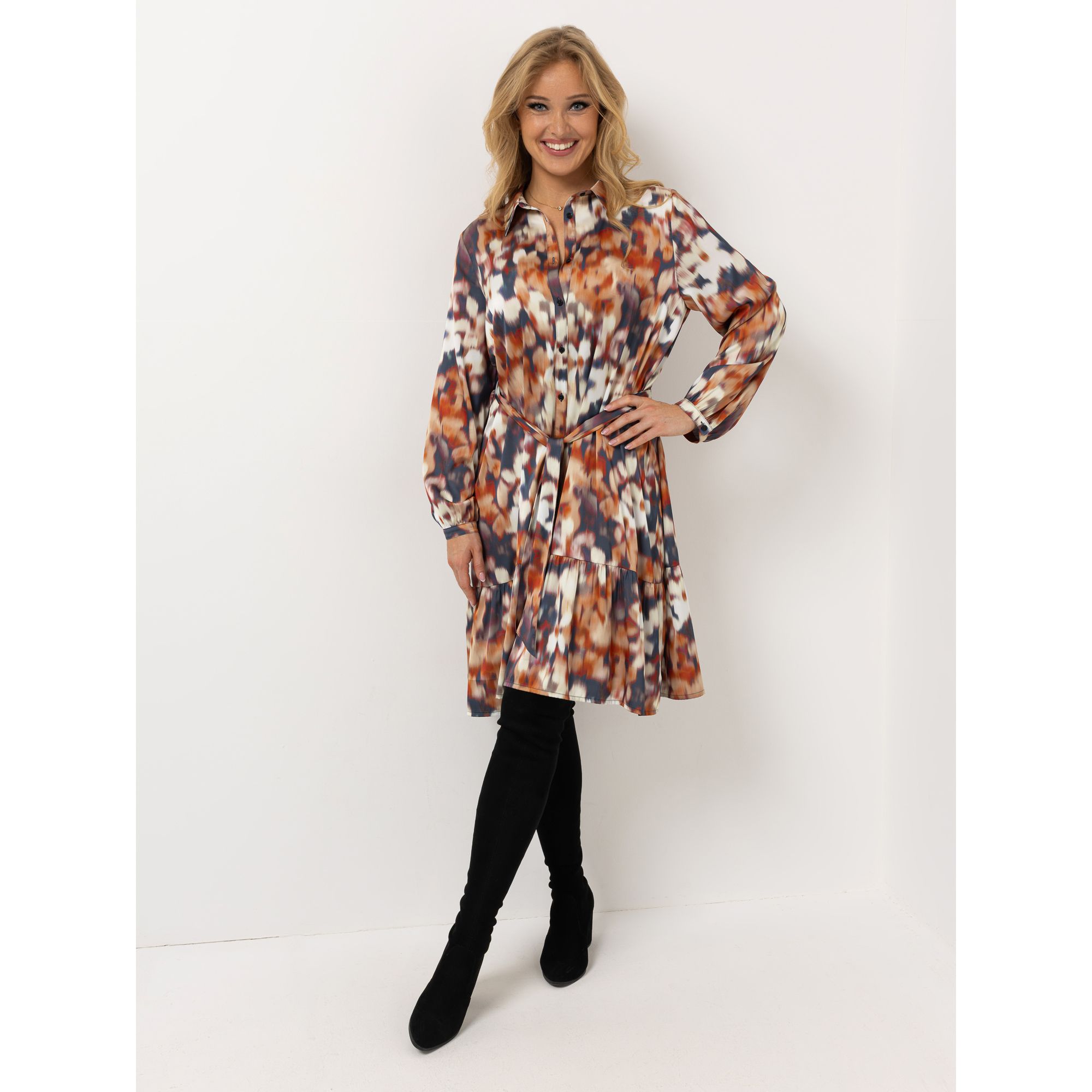 B-Ware AMINATI® Kleid, 1/1-Arm Knopfleiste Bindeband