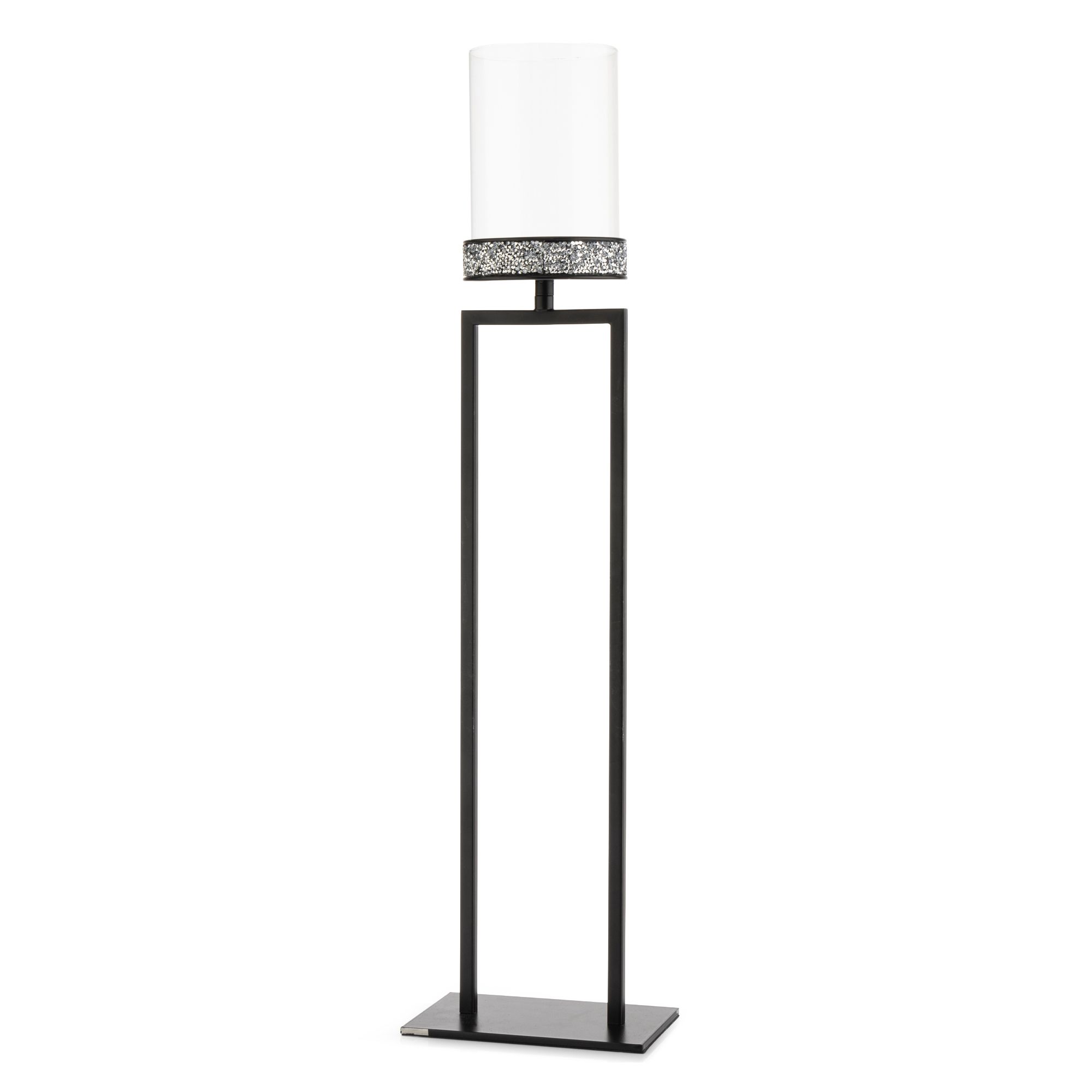 B-Ware ELAMBIA Kerzenhalter Metall & Glas Strassstein-Rand