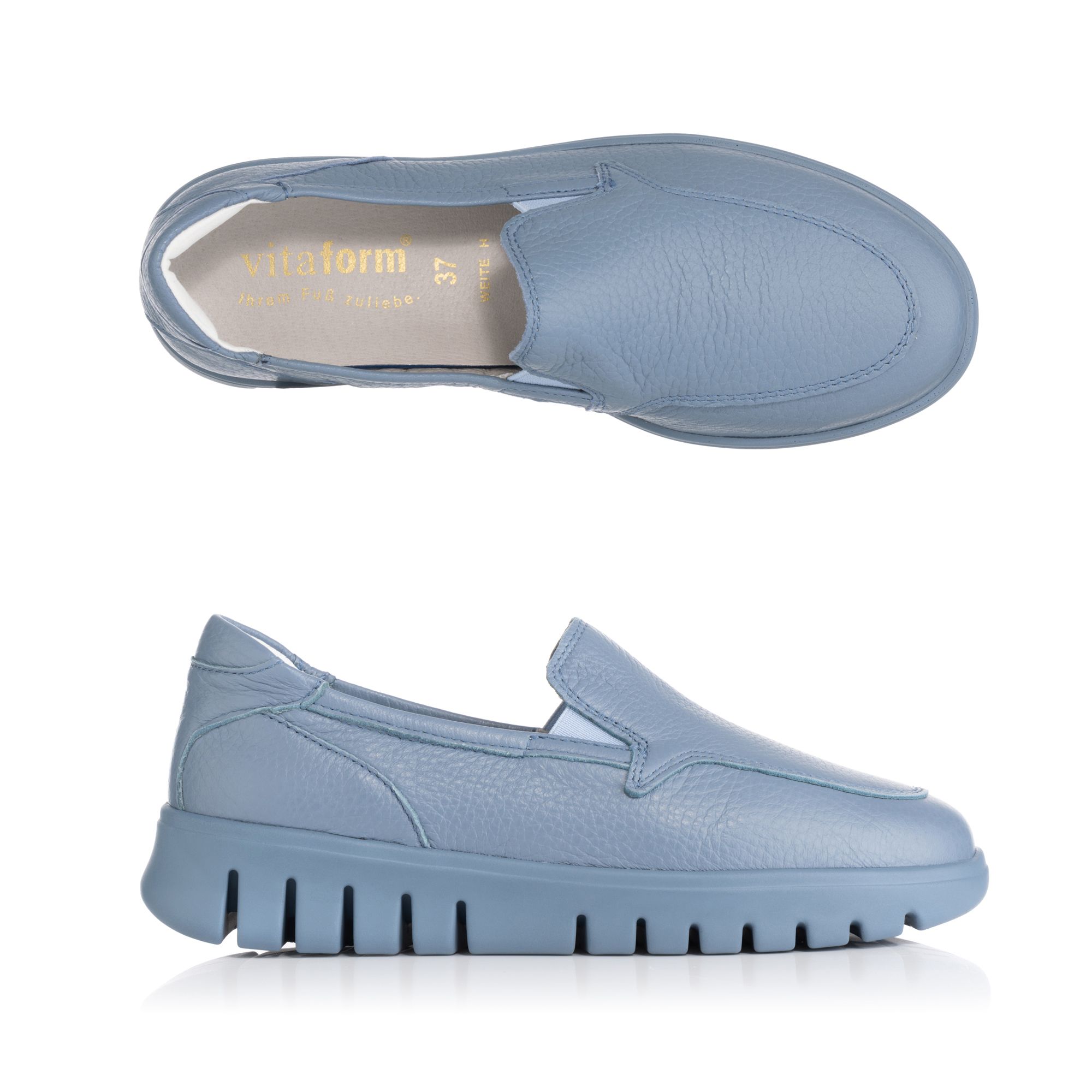 B-Ware VITAFORM Damen-Slipper Hirschleder farbige Sohle