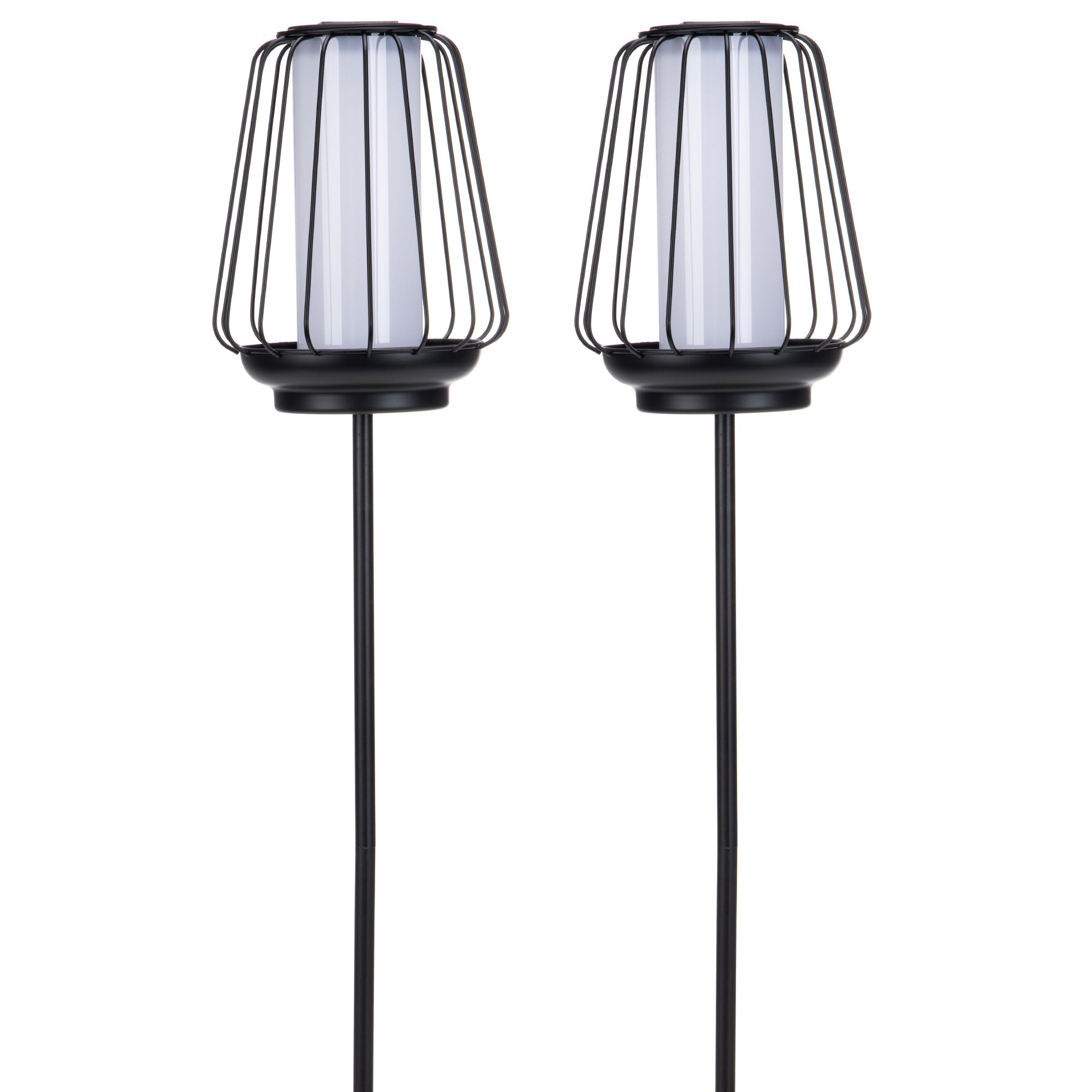 B-Ware LUMIDA Garden 2 Solar-Leuchten mit Flamm-Effekt Höhe 79,5cm, Ø 18,5cm