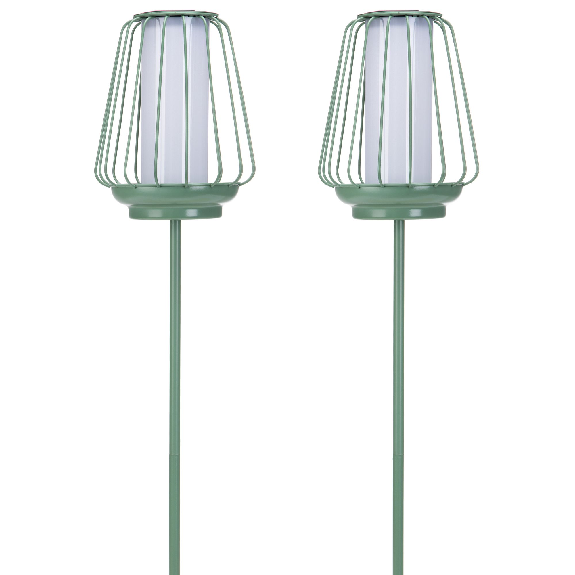 B-Ware LUMIDA Garden 2 Solar-Leuchten mit Flamm-Effekt Höhe 79,5cm, Ø 18,5cm