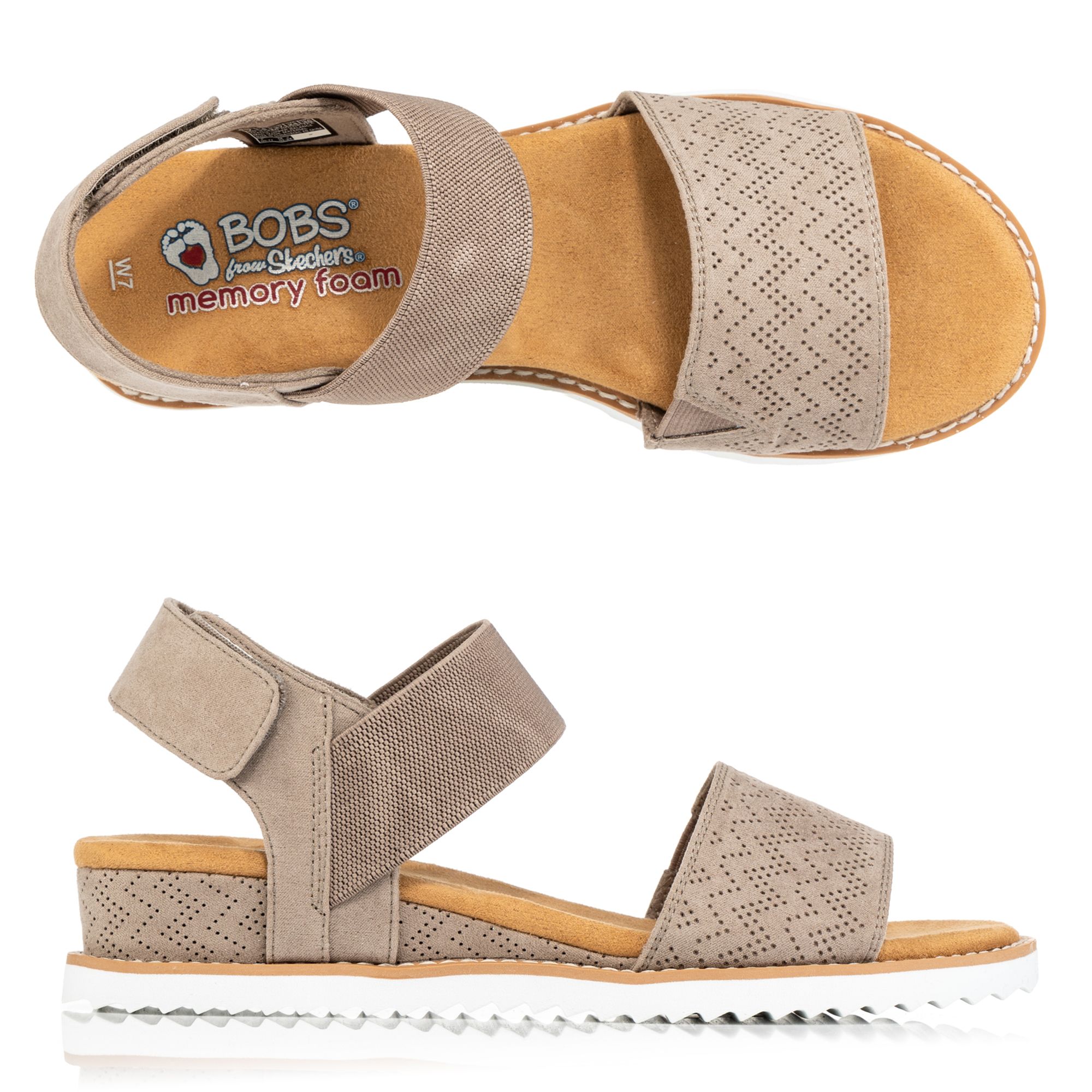 B-Ware SKECHERS Damen-Keilsandale Desert Kiss Materialmix