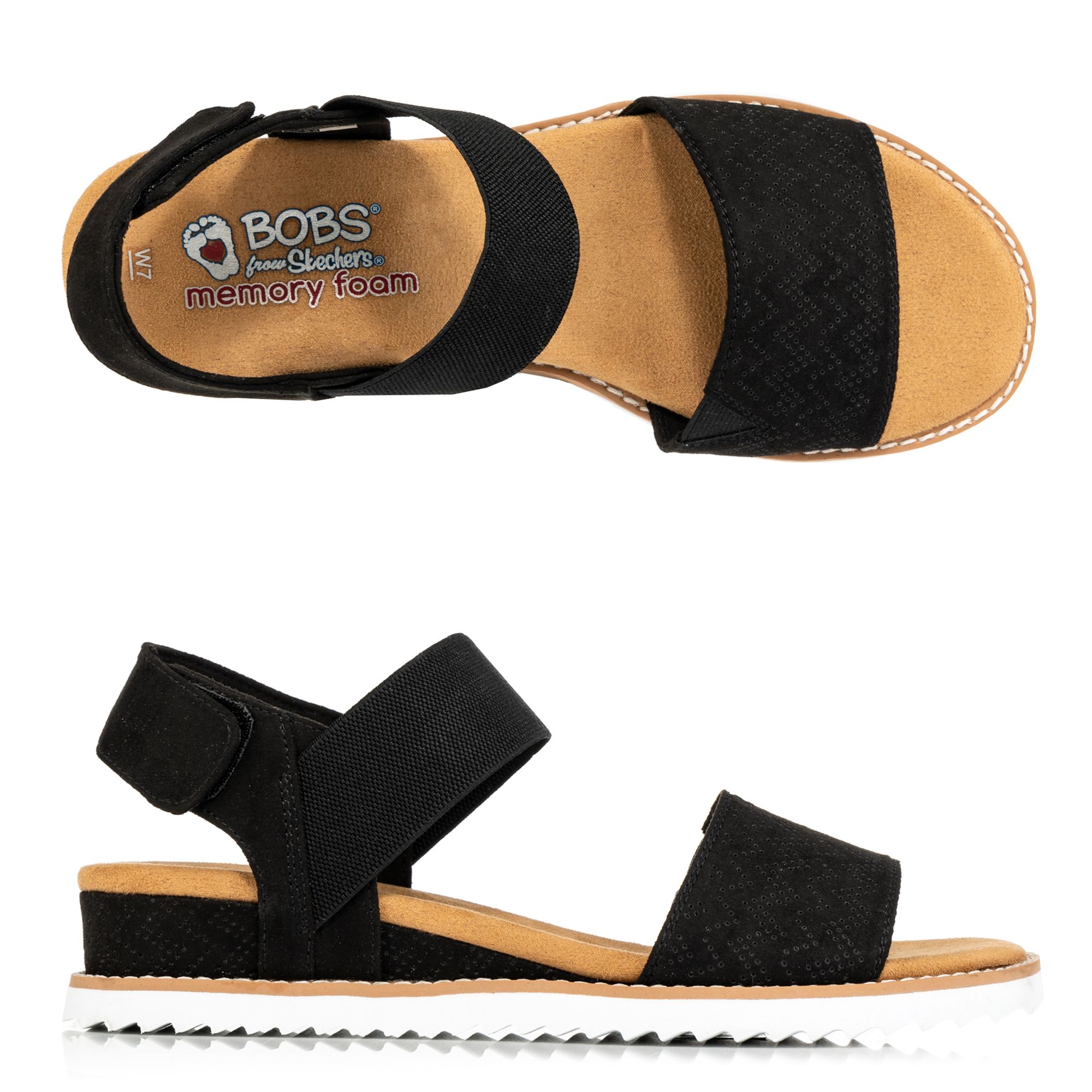 B-Ware SKECHERS Damen-Keilsandale Desert Kiss Materialmix