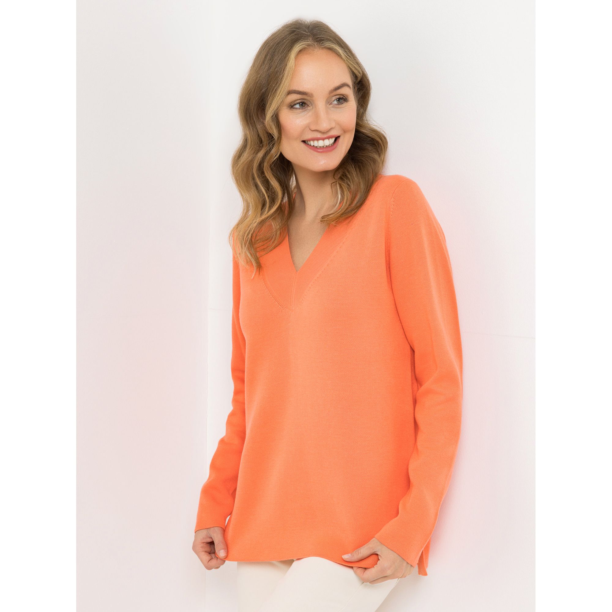 B-Ware STRANDFEIN Pullover V-Ausschnitt Seitenschlitze