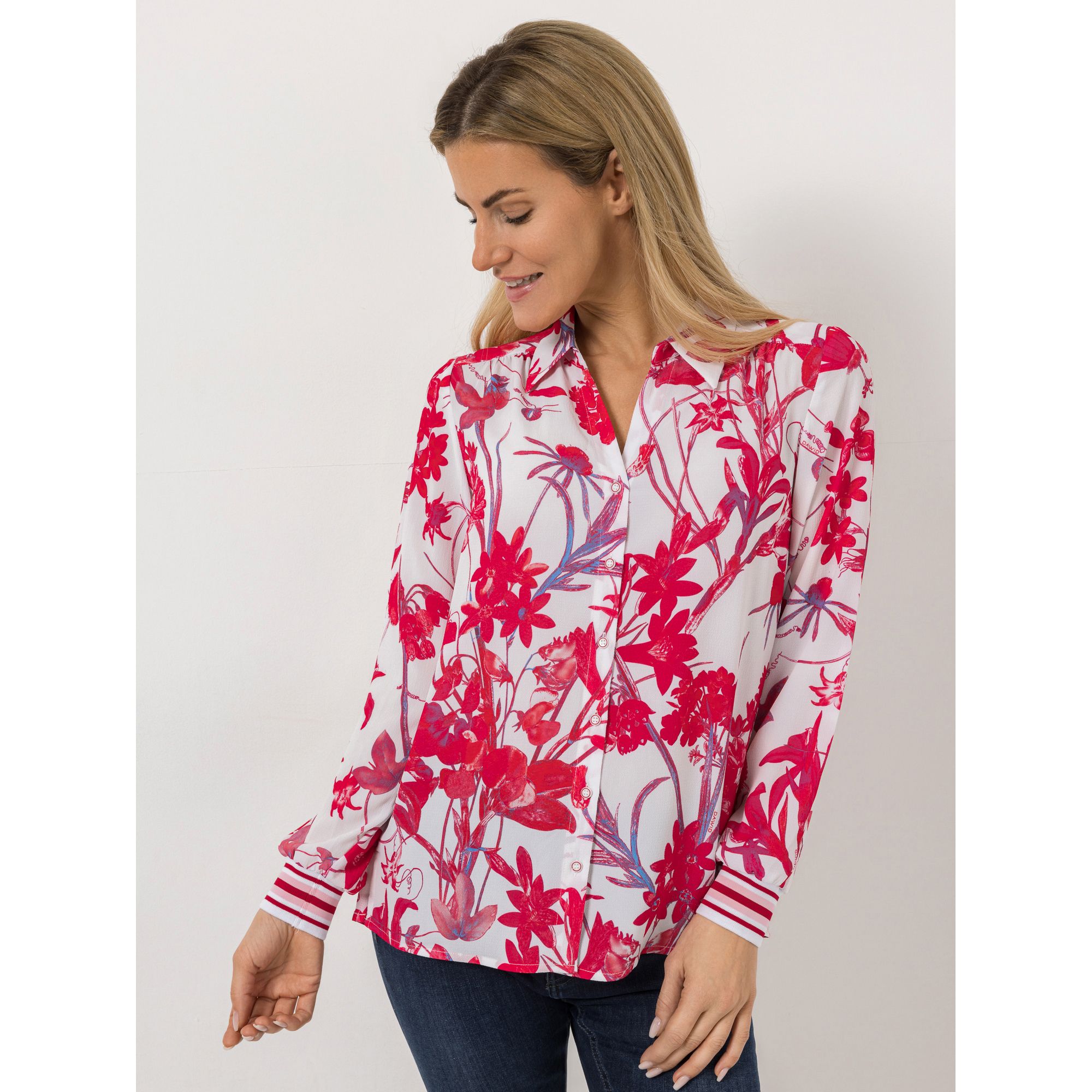 B-Ware DAWID by Dawid Tomaszewski Bluse, Knopfleiste Strickbündchen