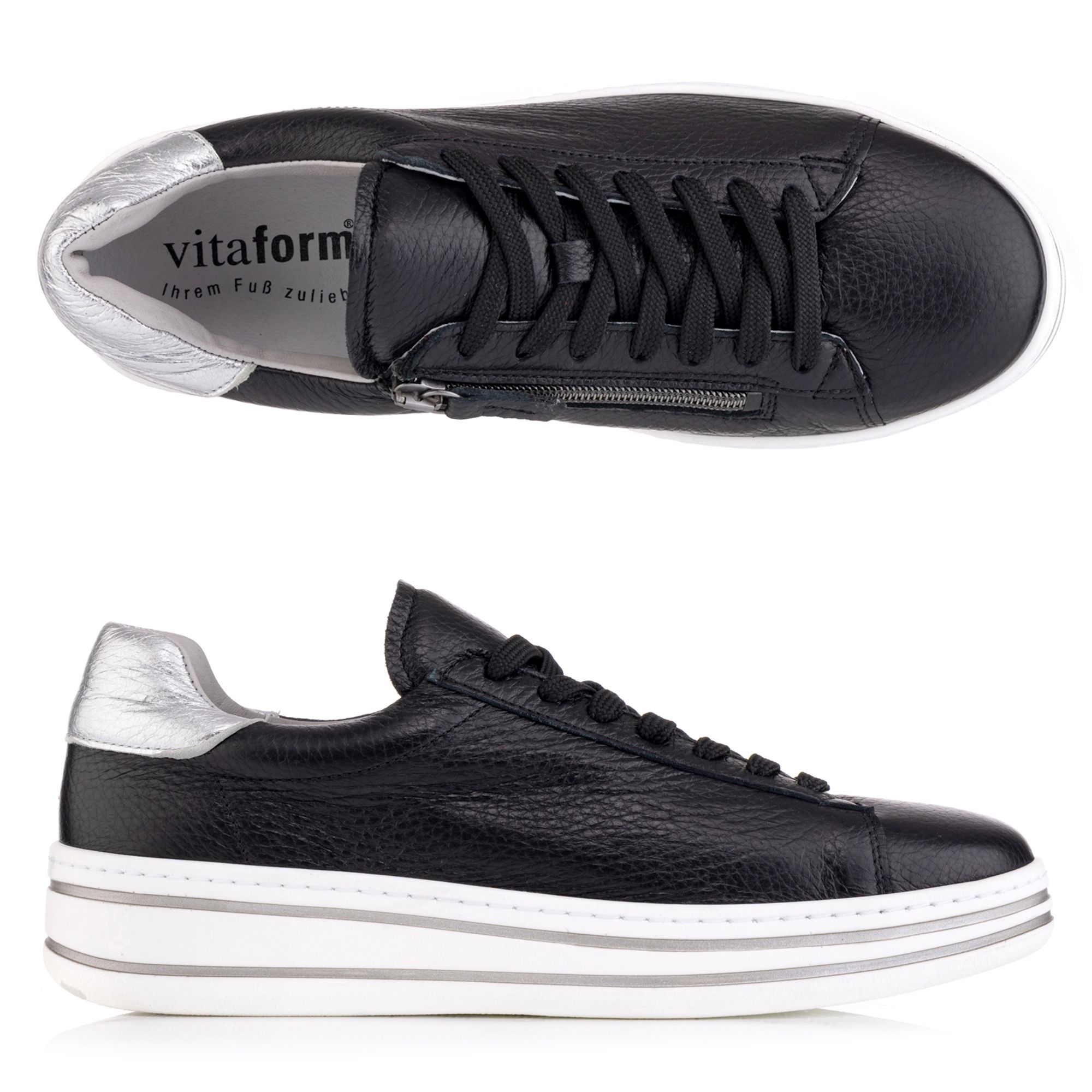 B-Ware VITAFORM Damen- Sneaker Hirschleder Reißverschluss innen