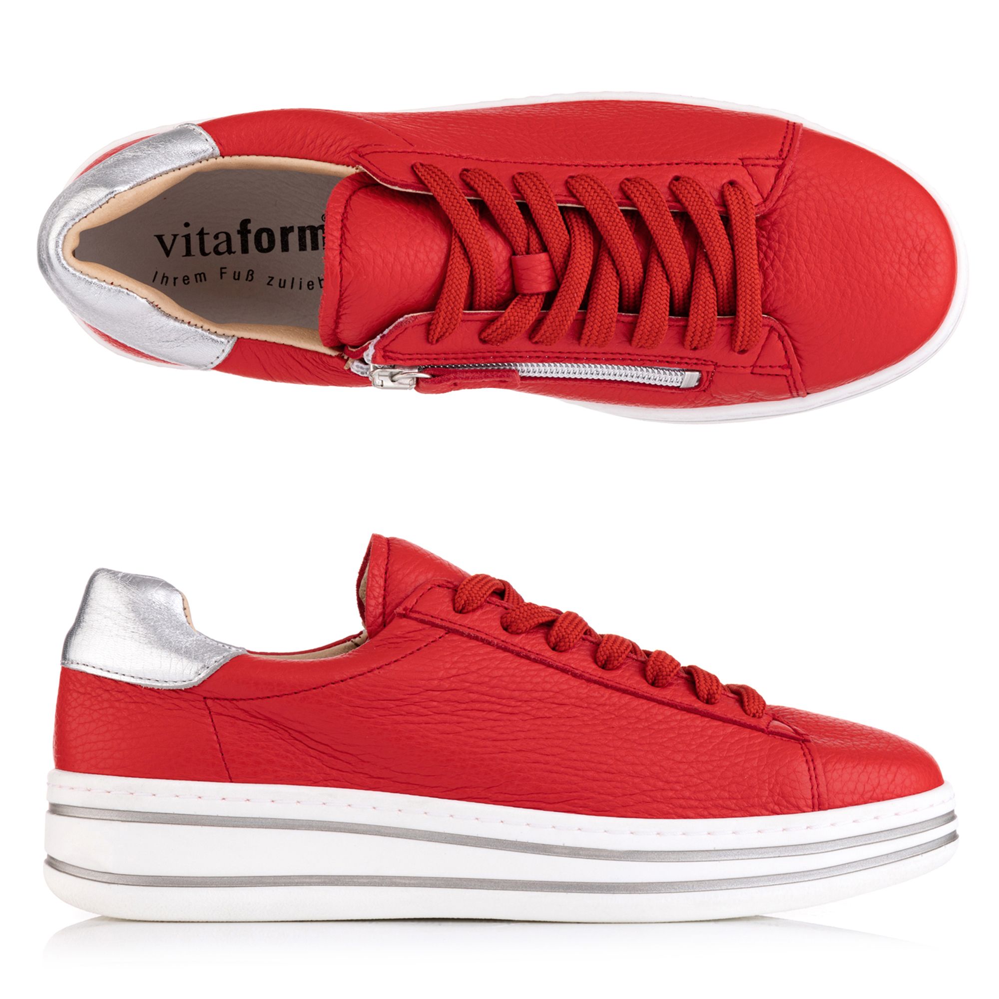 B-Ware VITAFORM Damen- Sneaker Hirschleder Reißverschluss innen