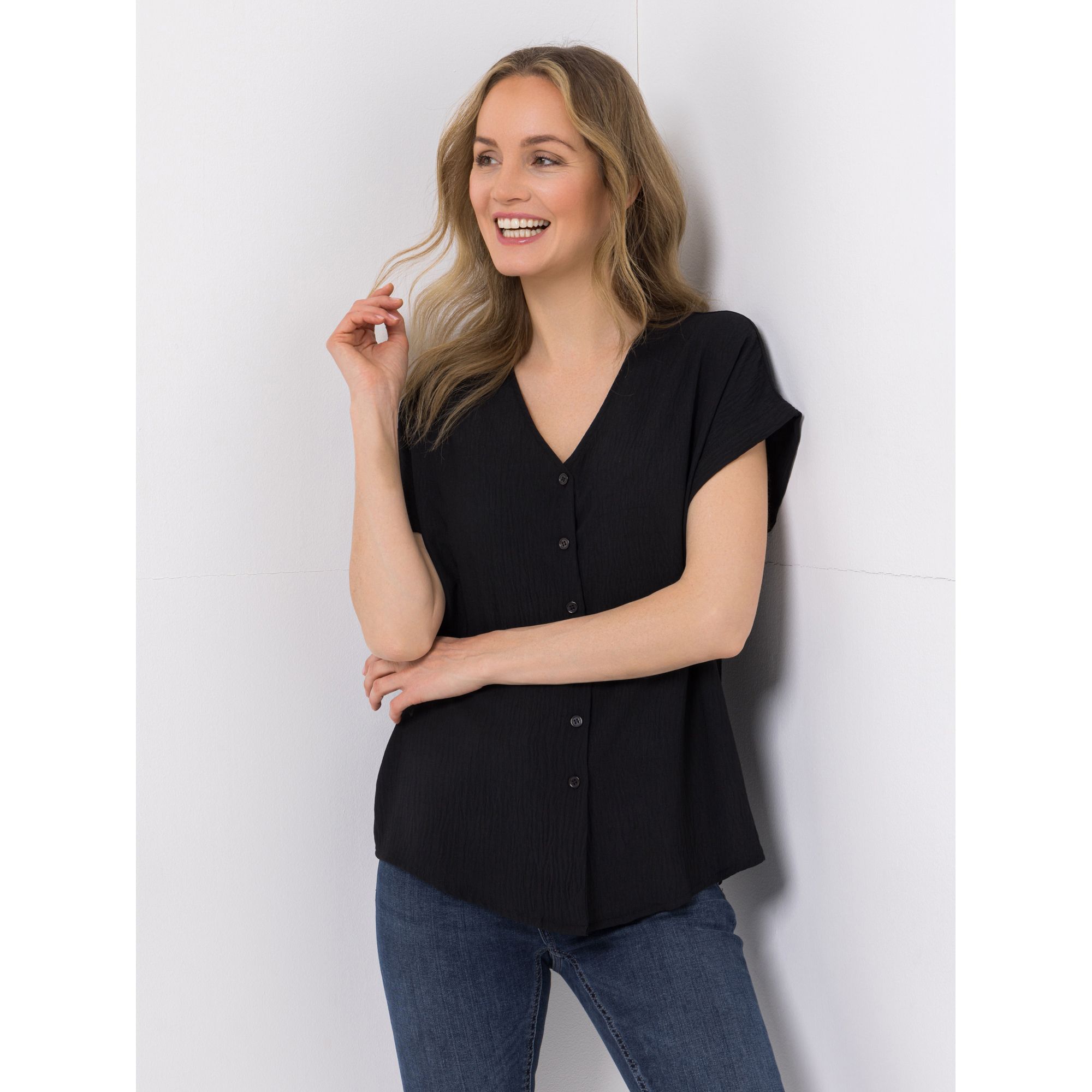 B-Ware KIM & CO. Bluse Struktur-Popeline leicht elastisch