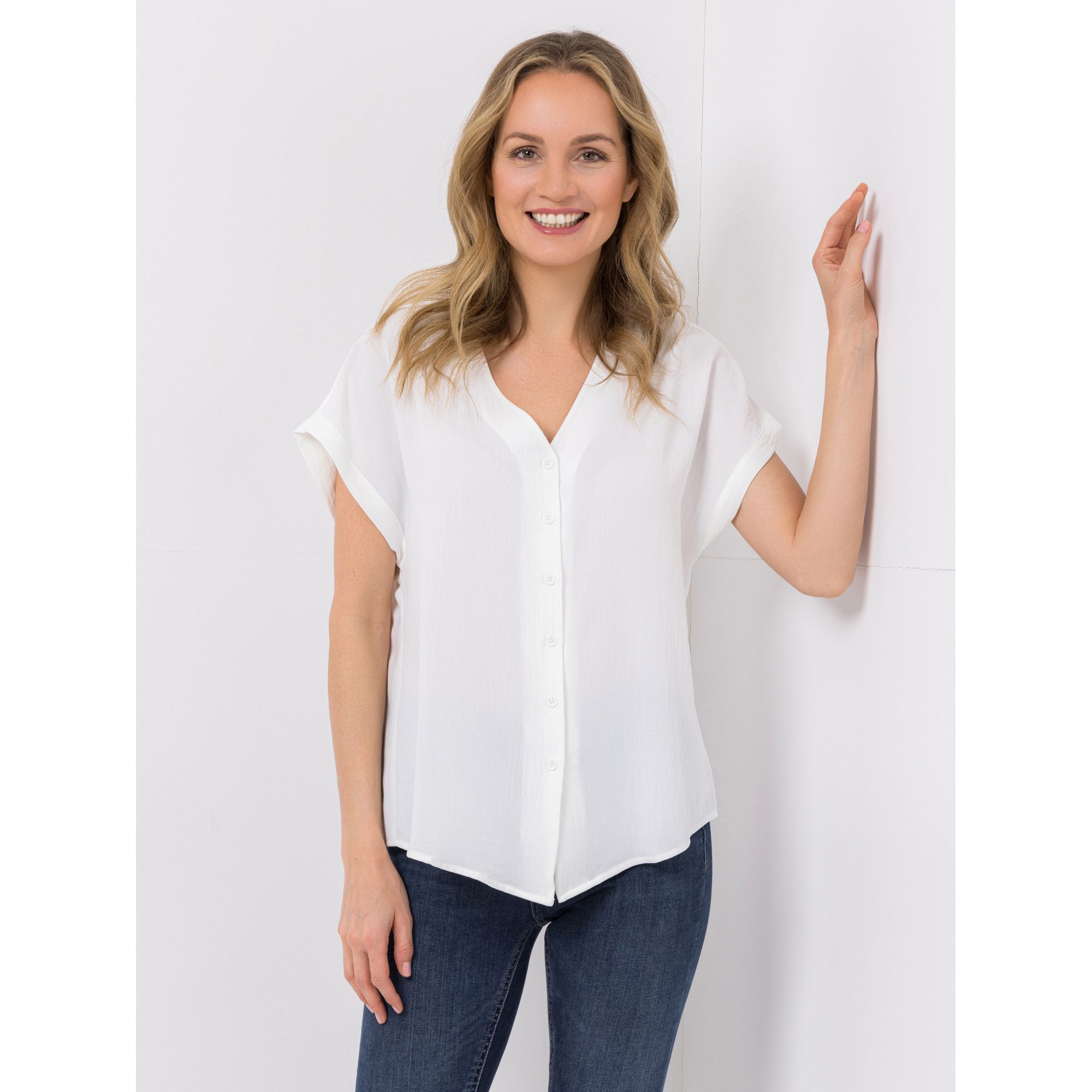 B-Ware KIM & CO. Bluse Struktur-Popeline leicht elastisch