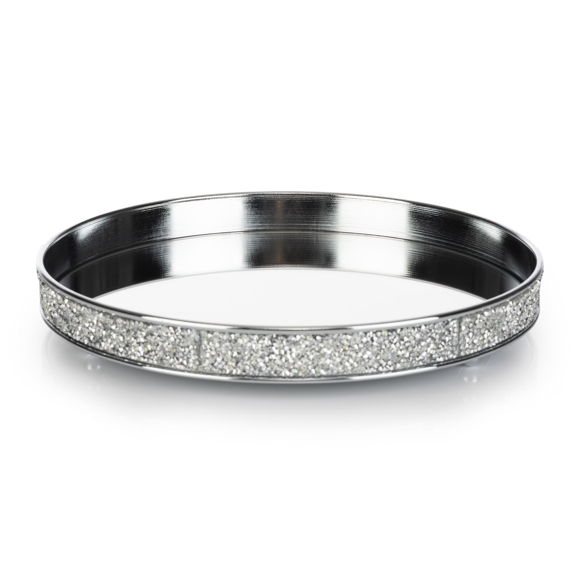 B-Ware ELAMBIA Deko-Tablett Strasstein-Rand verspiegelt